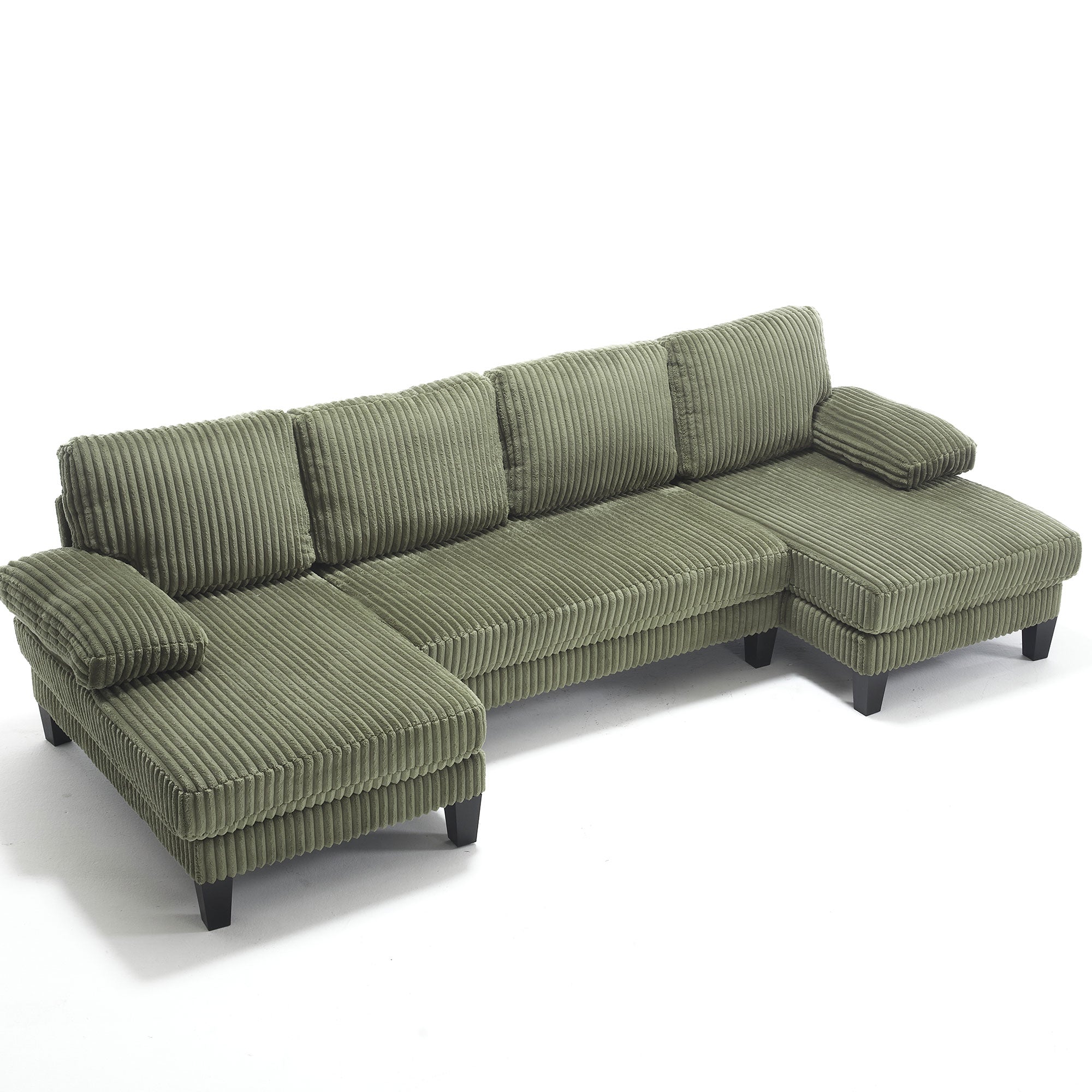 Midtown 4 Seat Modern Fabric U Shaped Sectional Sofa with Chaise