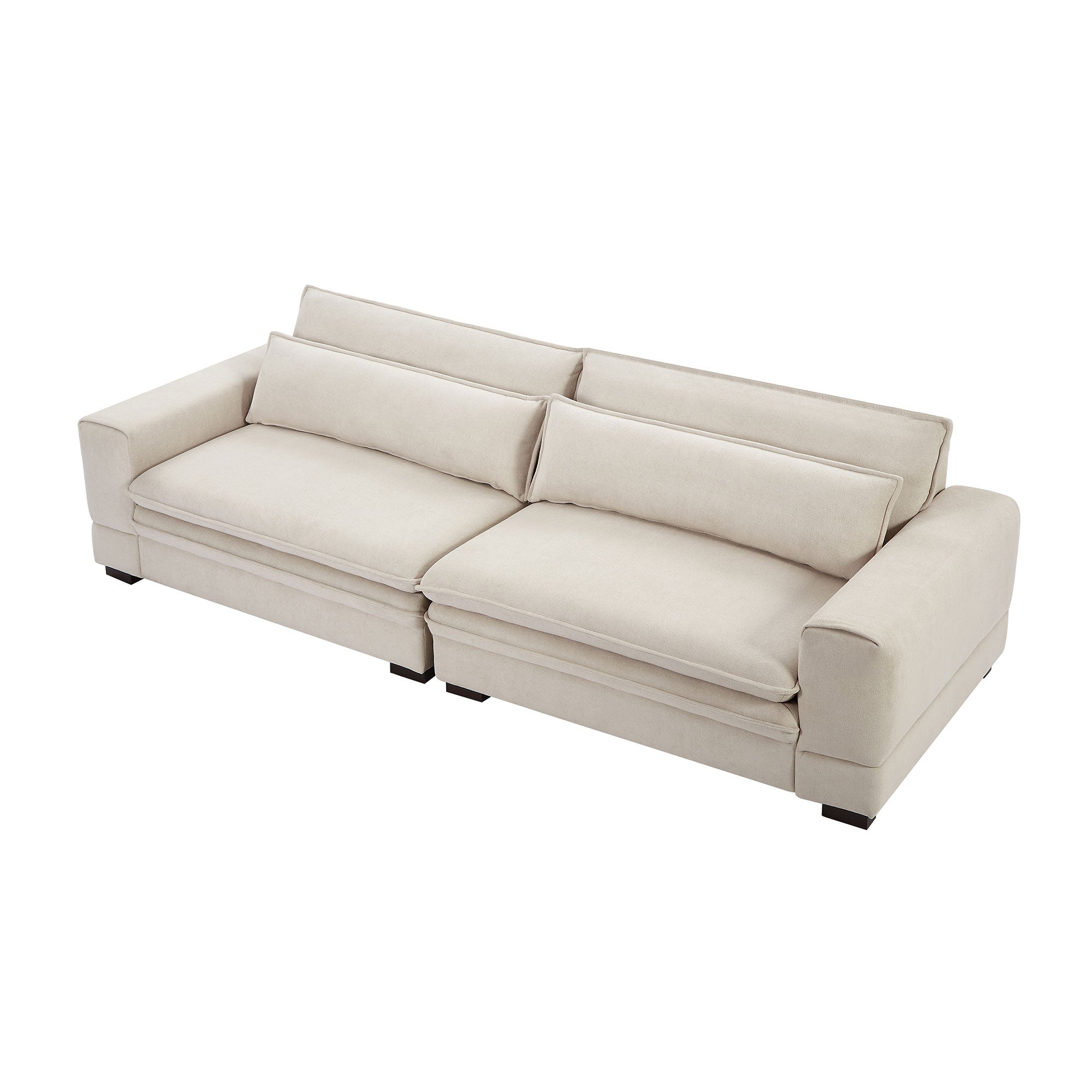 Yonkers 104.7" Mid-Century Modern 4-Seater Upholstered Sofa Couch, Beige