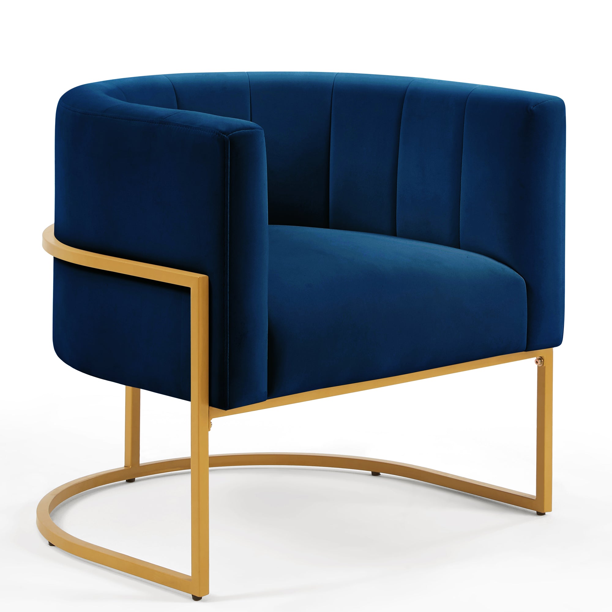 Huron Velvet Upholstered Accent Chair with Gold Leg