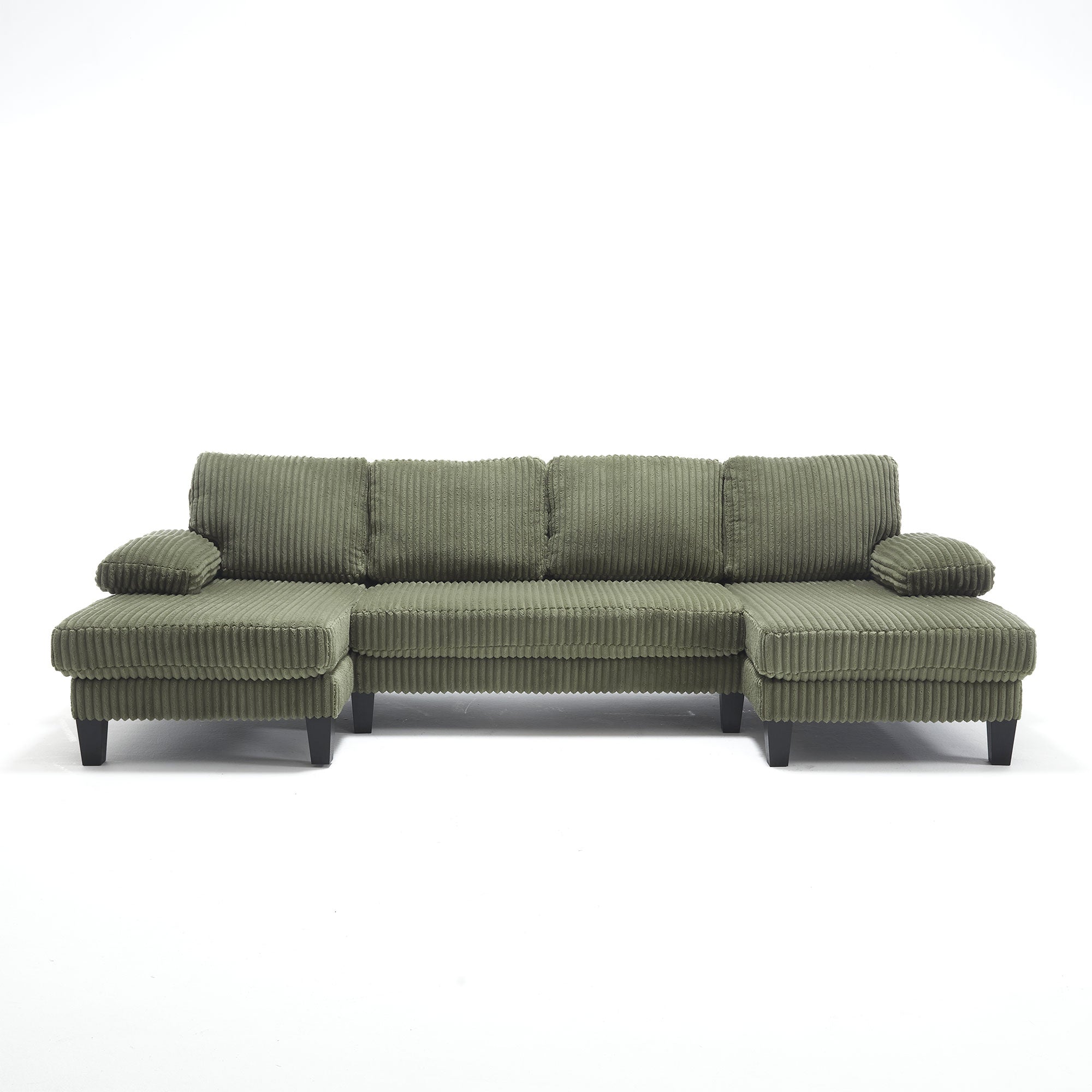Midtown 4 Seat Modern Fabric U Shaped Sectional Sofa with Chaise