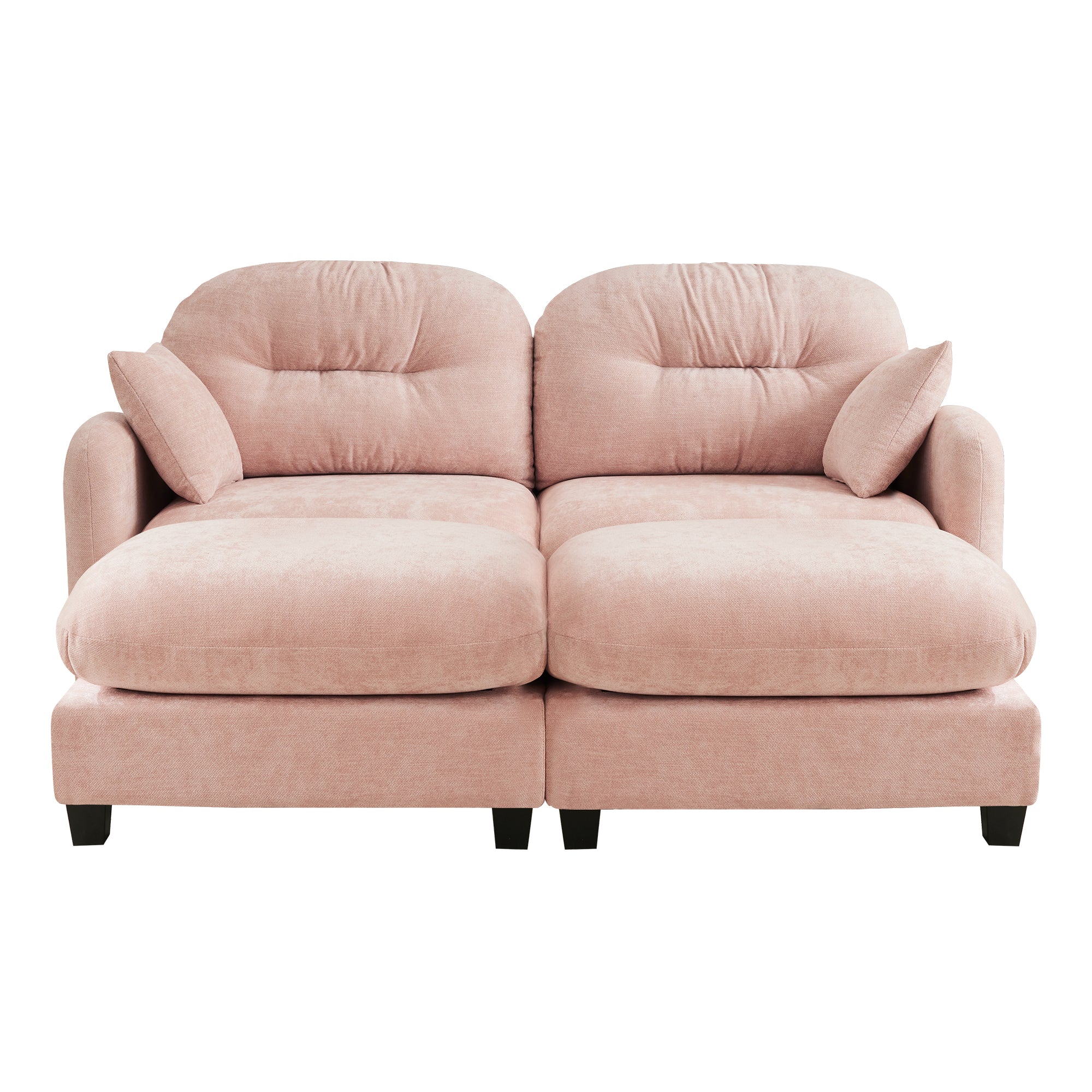 Roselyn 74" Chenille Sectional Modular Sofa with 2 Ottomans