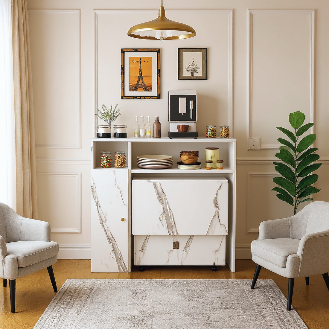 Marble-Effect Finish
