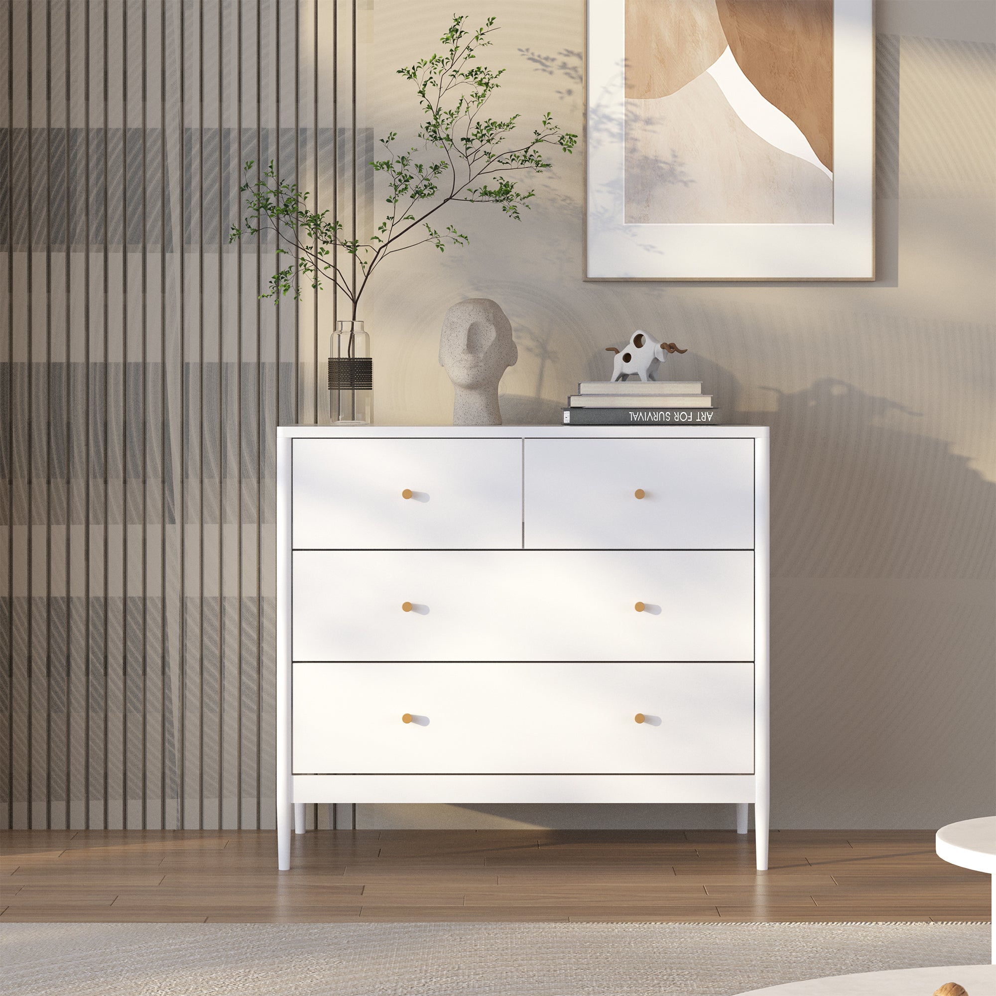 Willowbay 35.4" Wide 4-Drawer Kids Dresser, Wooden Storage Cabinet