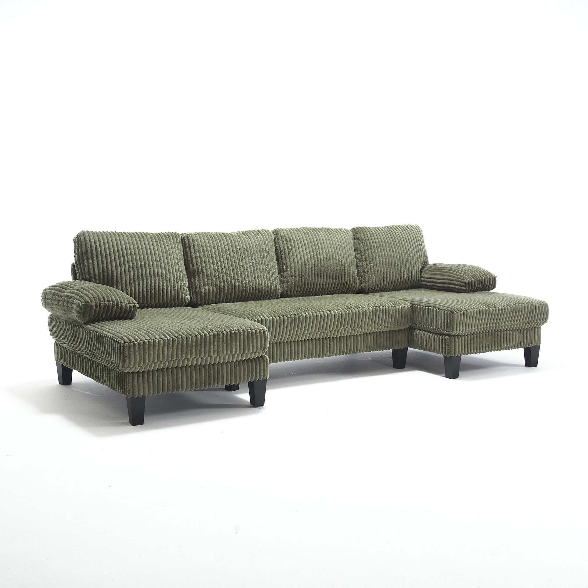 Midtown 4 Seat Modern Fabric U Shaped Sectional Sofa with Chaise