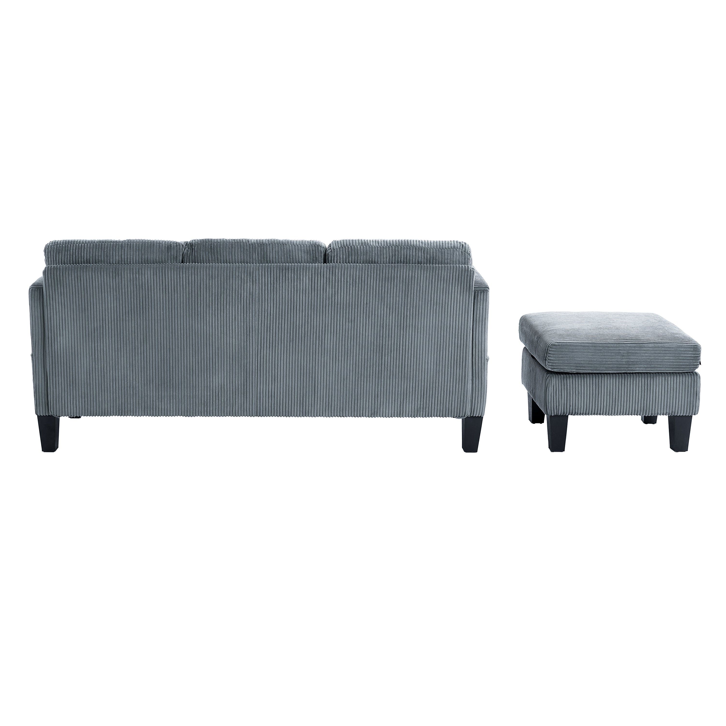 Marina 67" Modern Cashmere L-Shaped Multifunctional Sofa