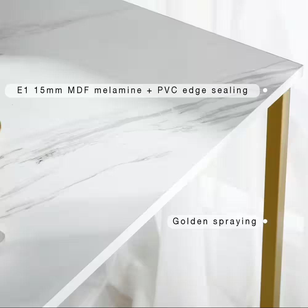 White Marble Finish Top