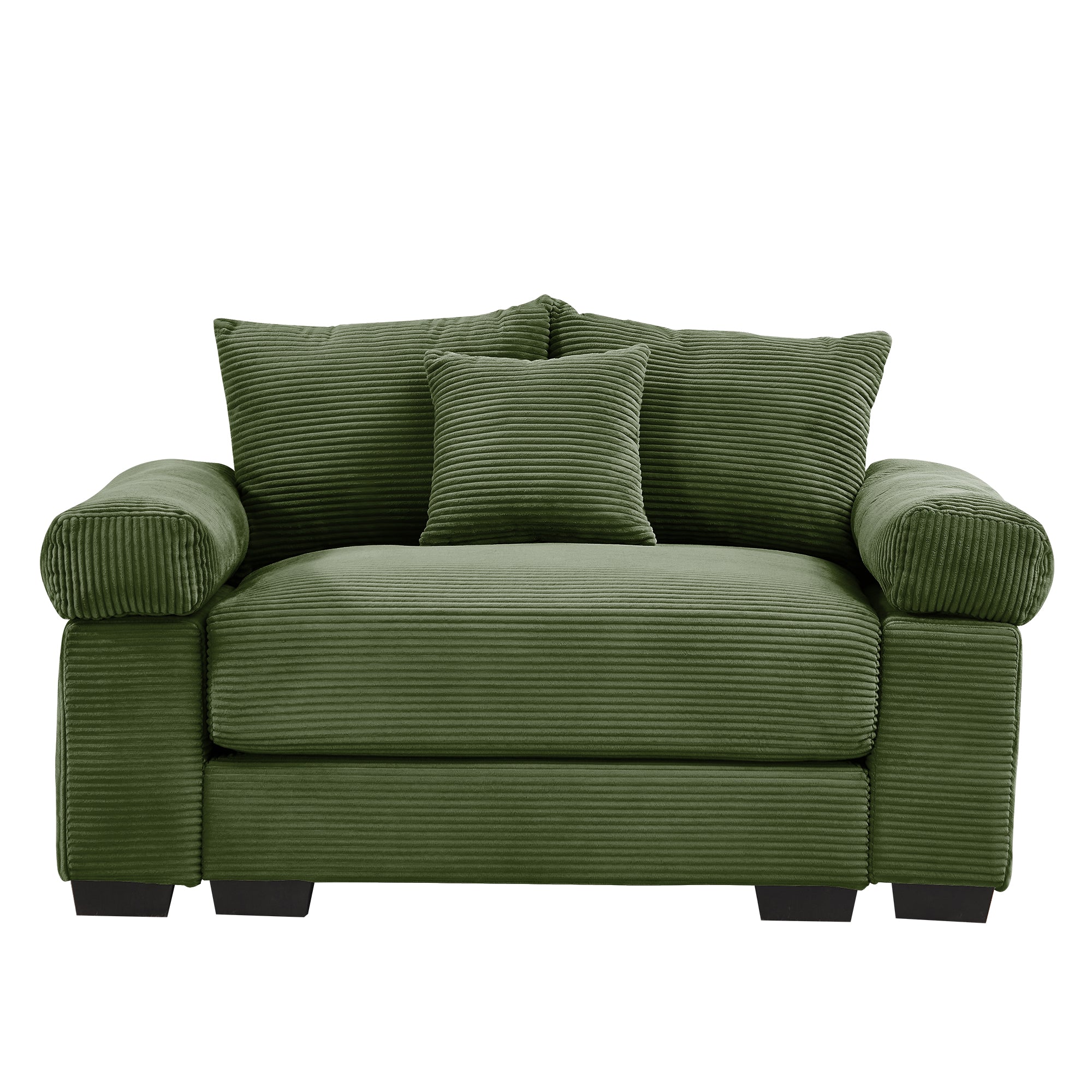 Albany 54.3" 1 Piece Oversized Corduroy Modular Armchair, Green