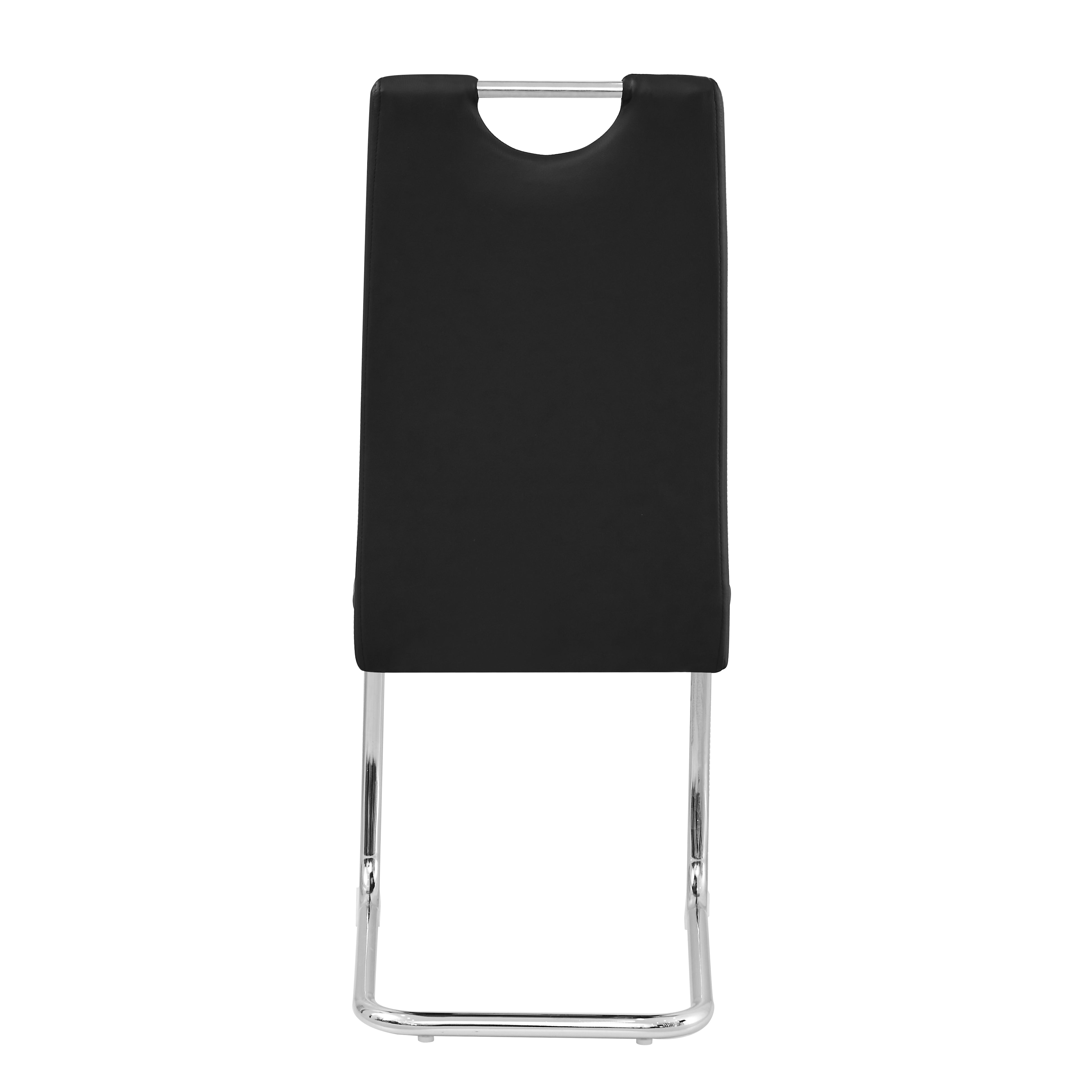 Ann Black PVC Dining Chairs with Handles Set of 4