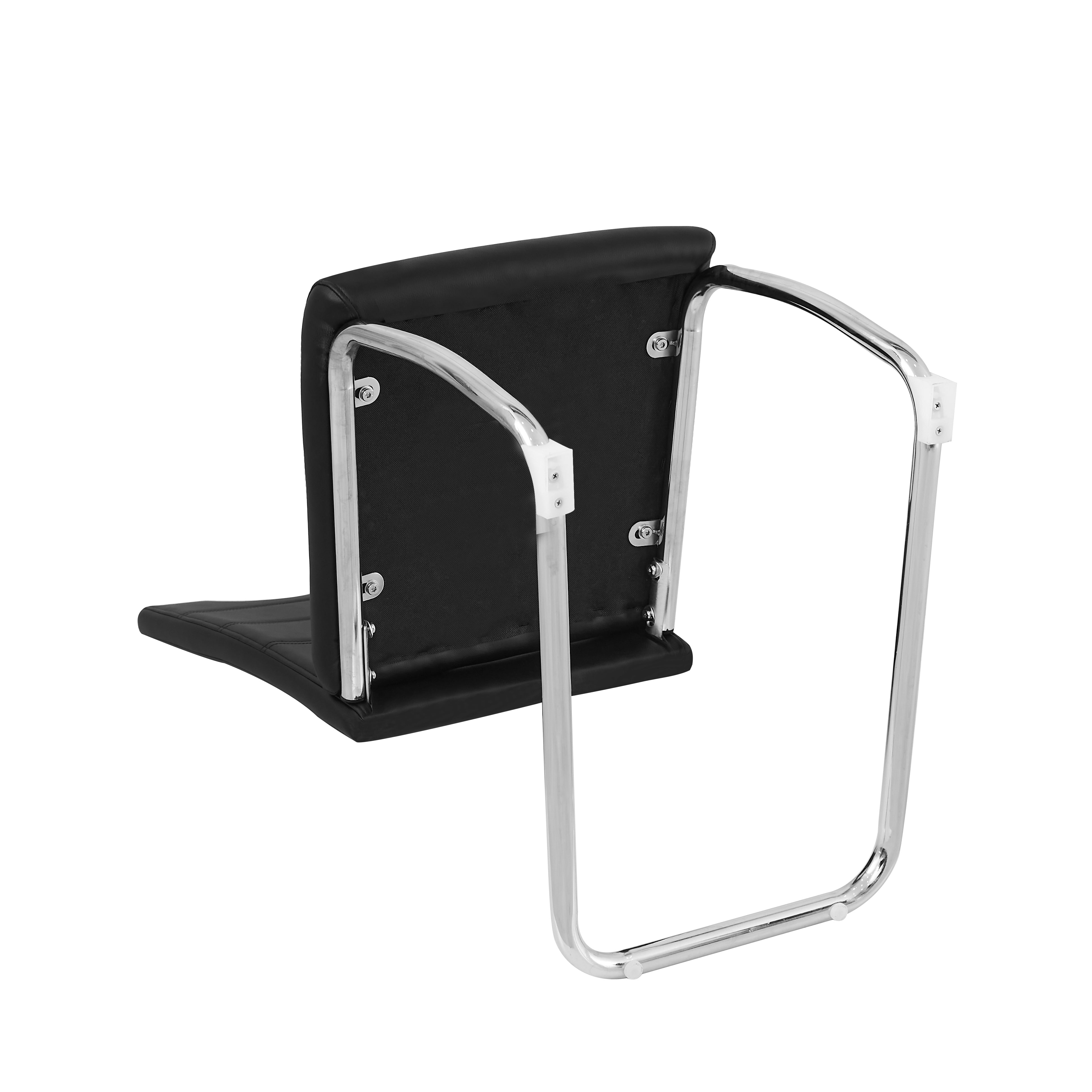 Ann Black PVC Dining Chairs with Handles Set of 4