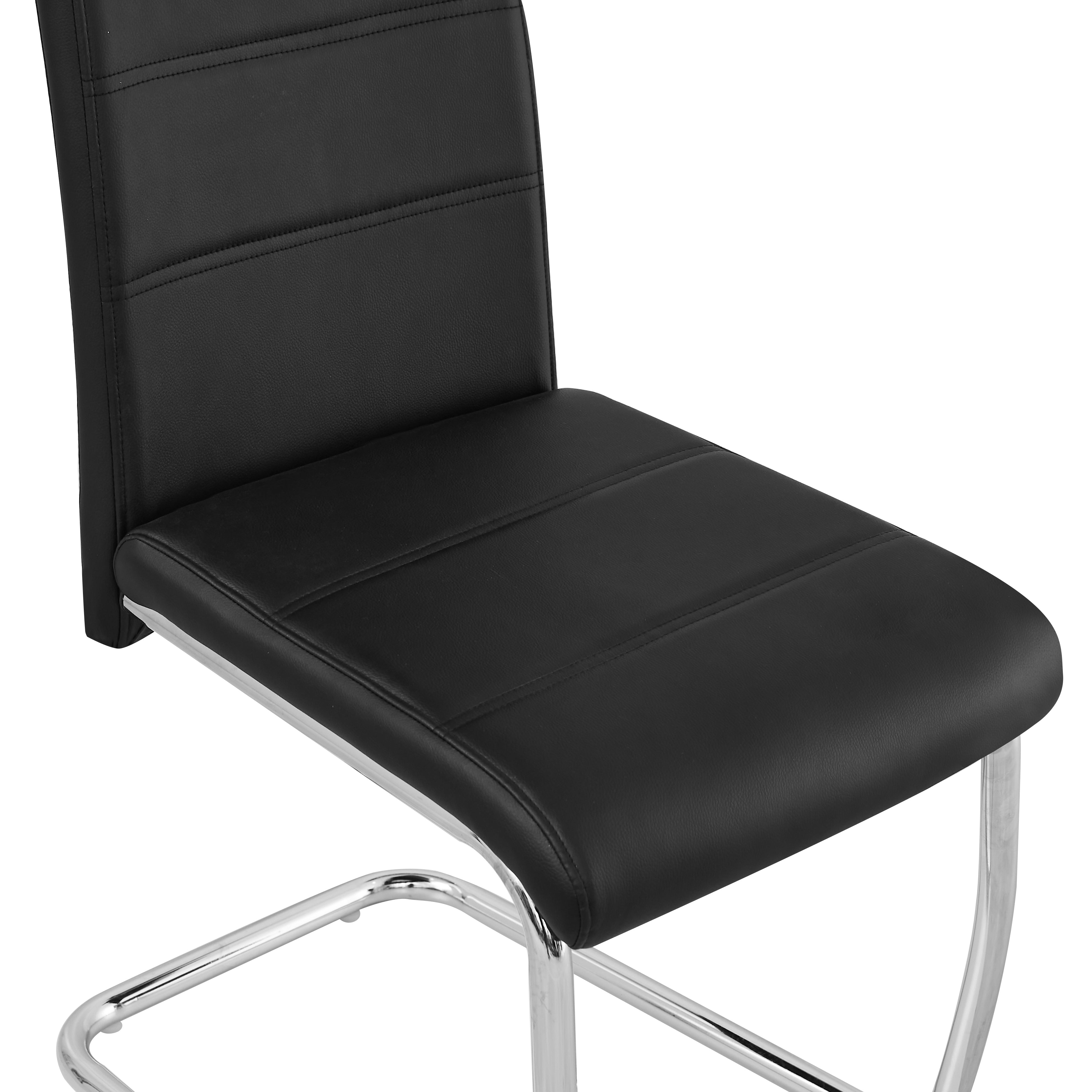 Ann Black PVC Dining Chairs with Handles Set of 4