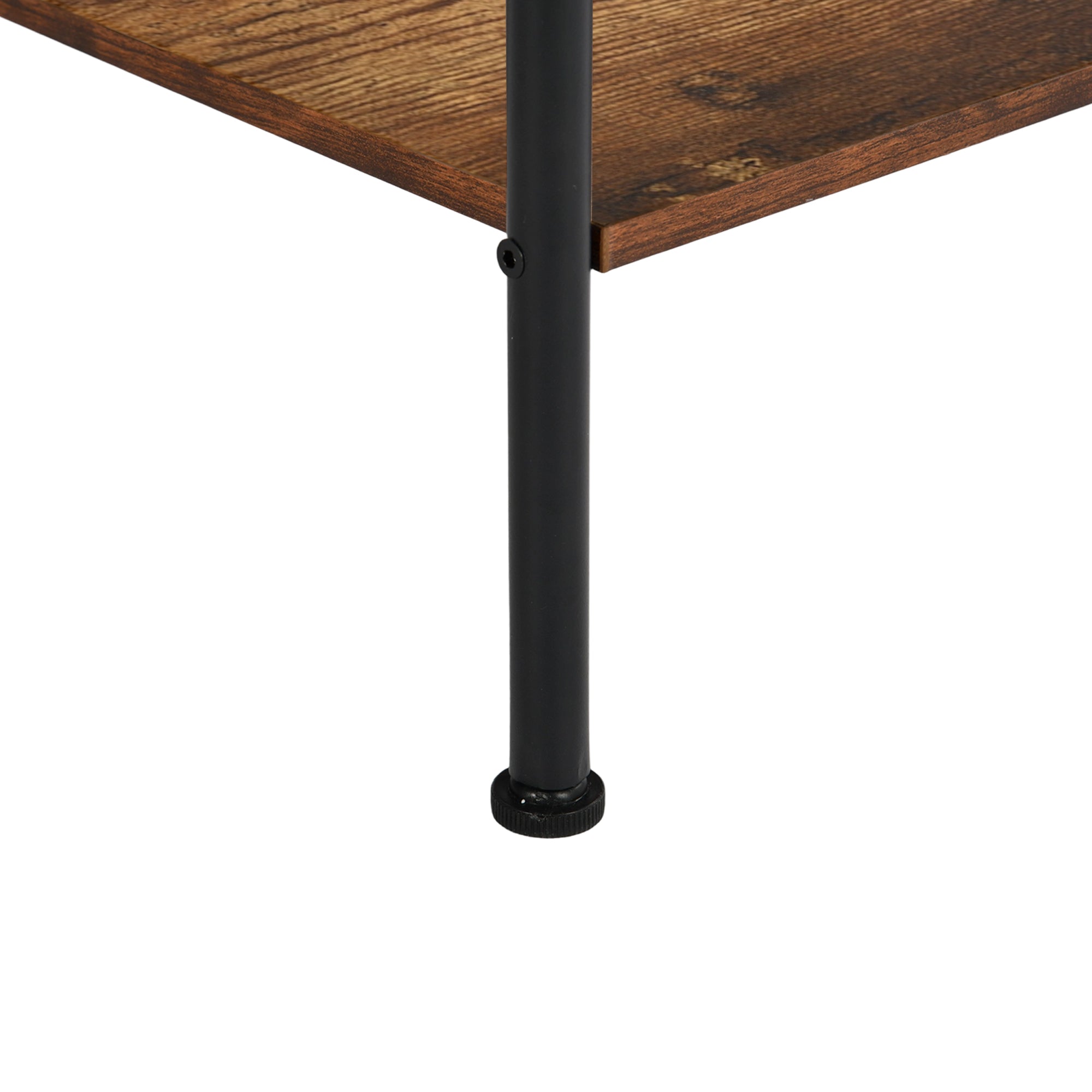 BALA Free Standing Towel Rack with Shelf 3 Bar Bathroom Towel Holder Black Metal Frame Rustic Brown