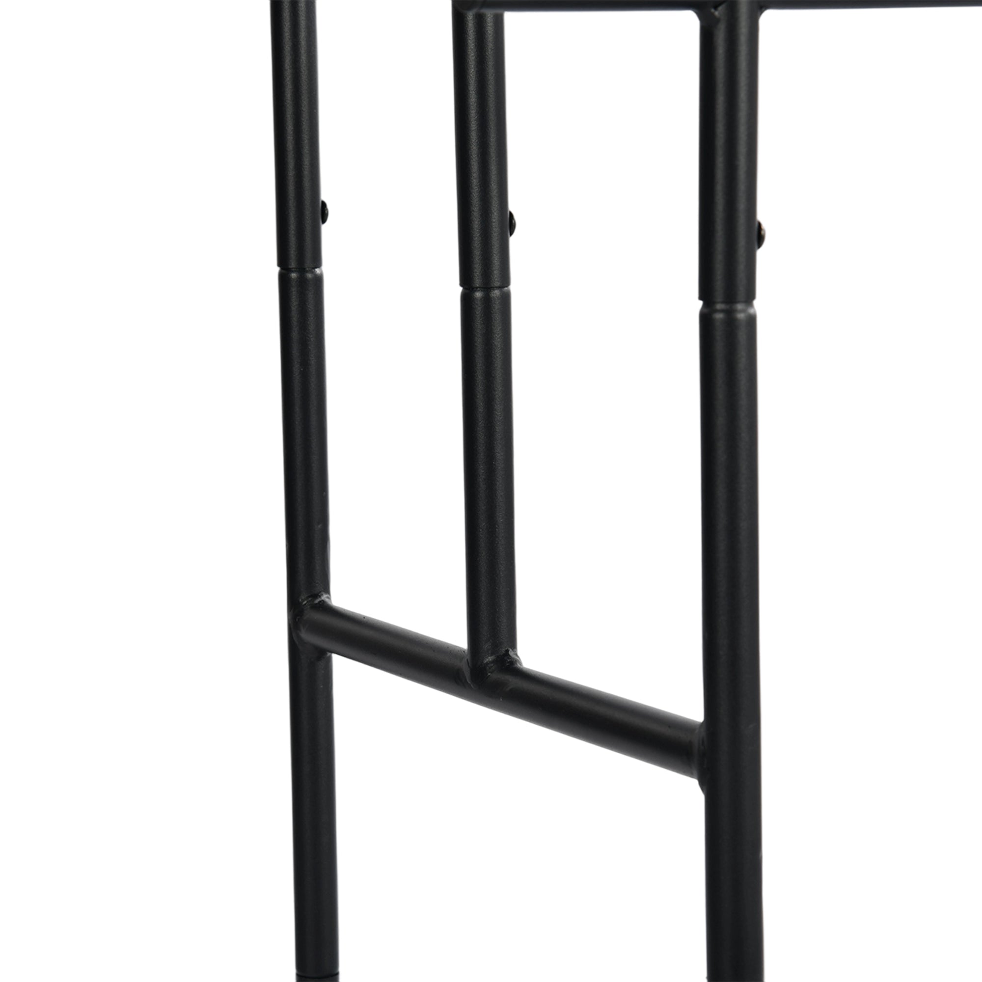BALA Free Standing Towel Rack with Shelf 3 Bar Bathroom Towel Holder Black Metal Frame Rustic Brown