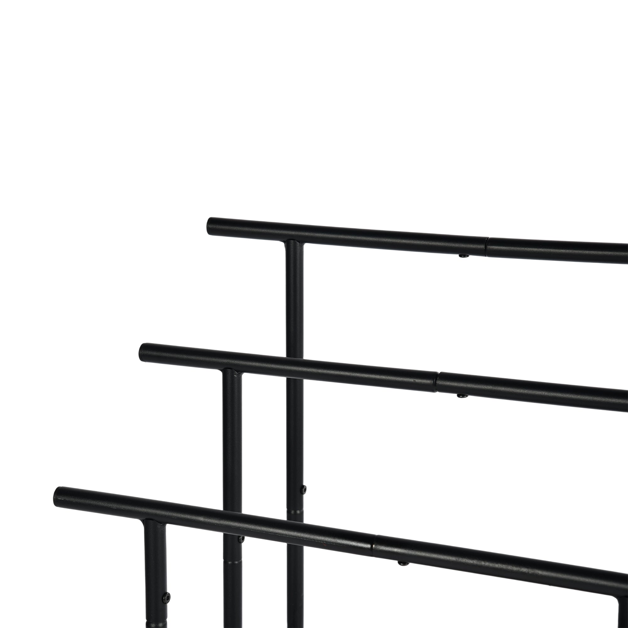 BALA Free Standing Towel Rack with Shelf 3 Bar Bathroom Towel Holder Black Metal Frame Rustic Brown