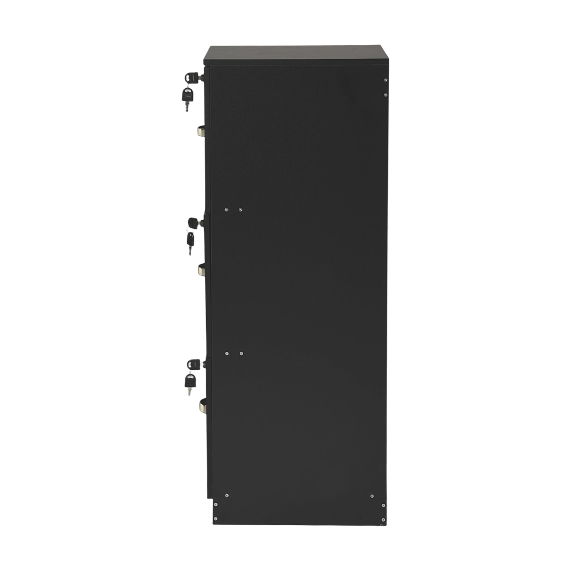 BRAUM 3 Drawer Locking File Cabinet, Black Metal Vertical Filing Cabinet with Keys for Home Office