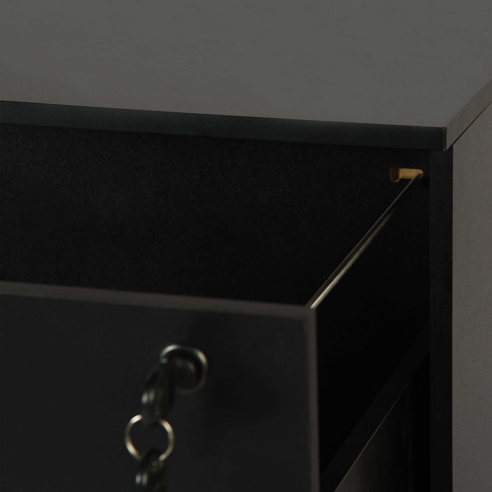 BRAUM 3 Drawer Locking File Cabinet, Black Metal Vertical Filing Cabinet with Keys for Home Office