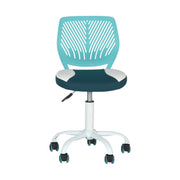 Carnation Ergonomic Study Chair, Faux Leather, Sleek white Frame