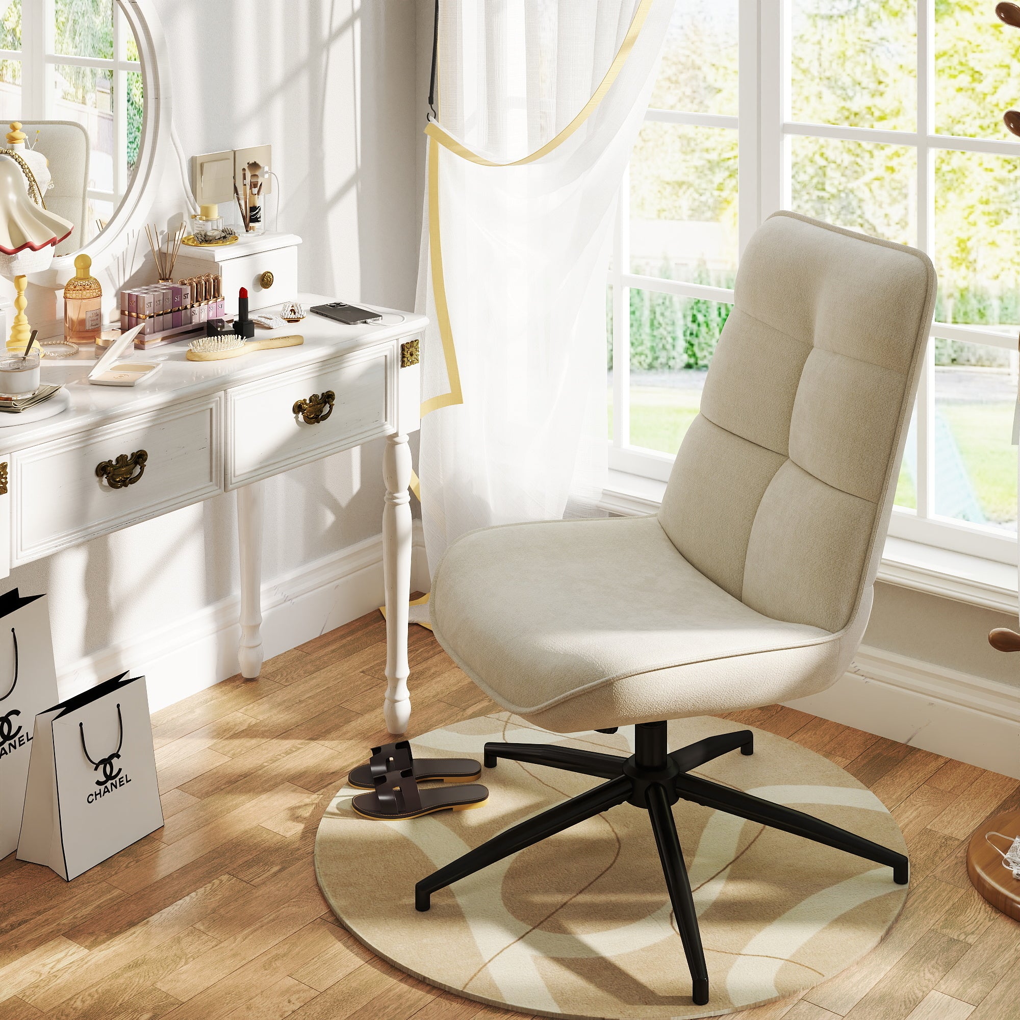 Charlotte Adjustable Accent Chair in Beige