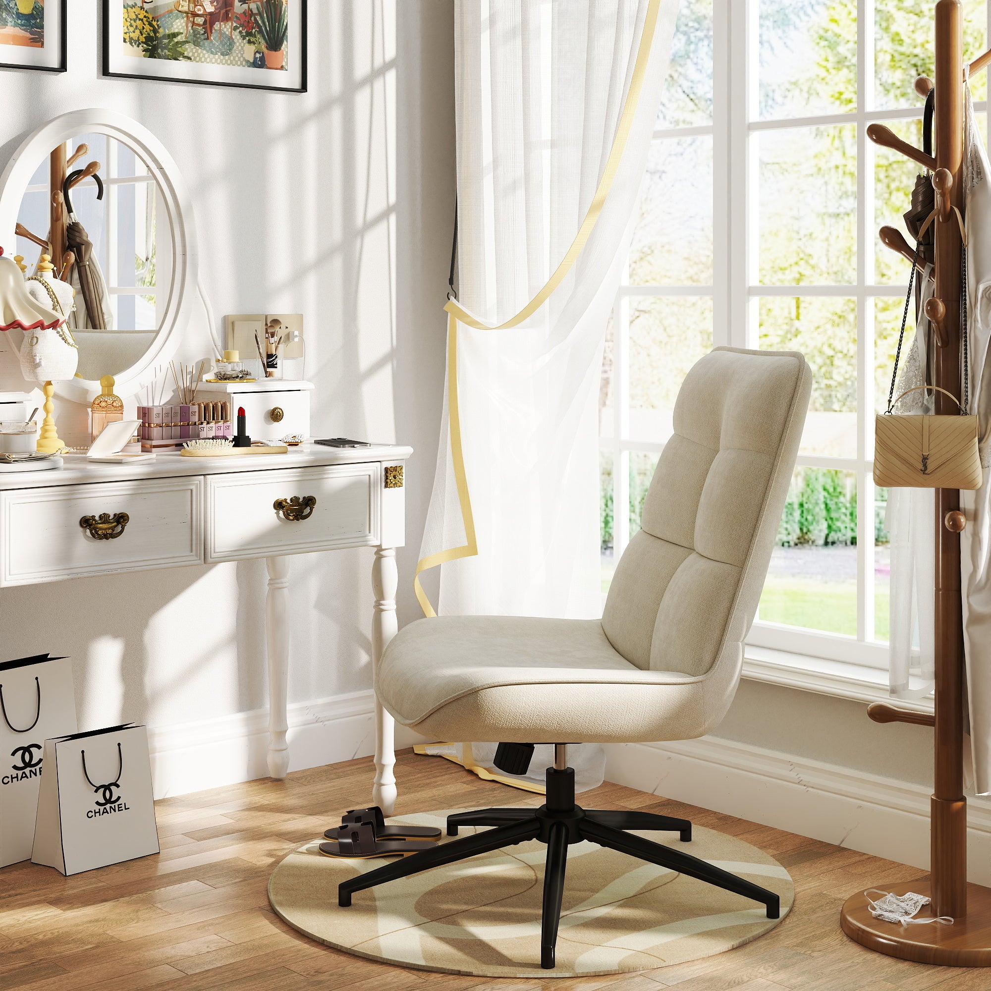 Charlotte Adjustable Accent Chair in Beige