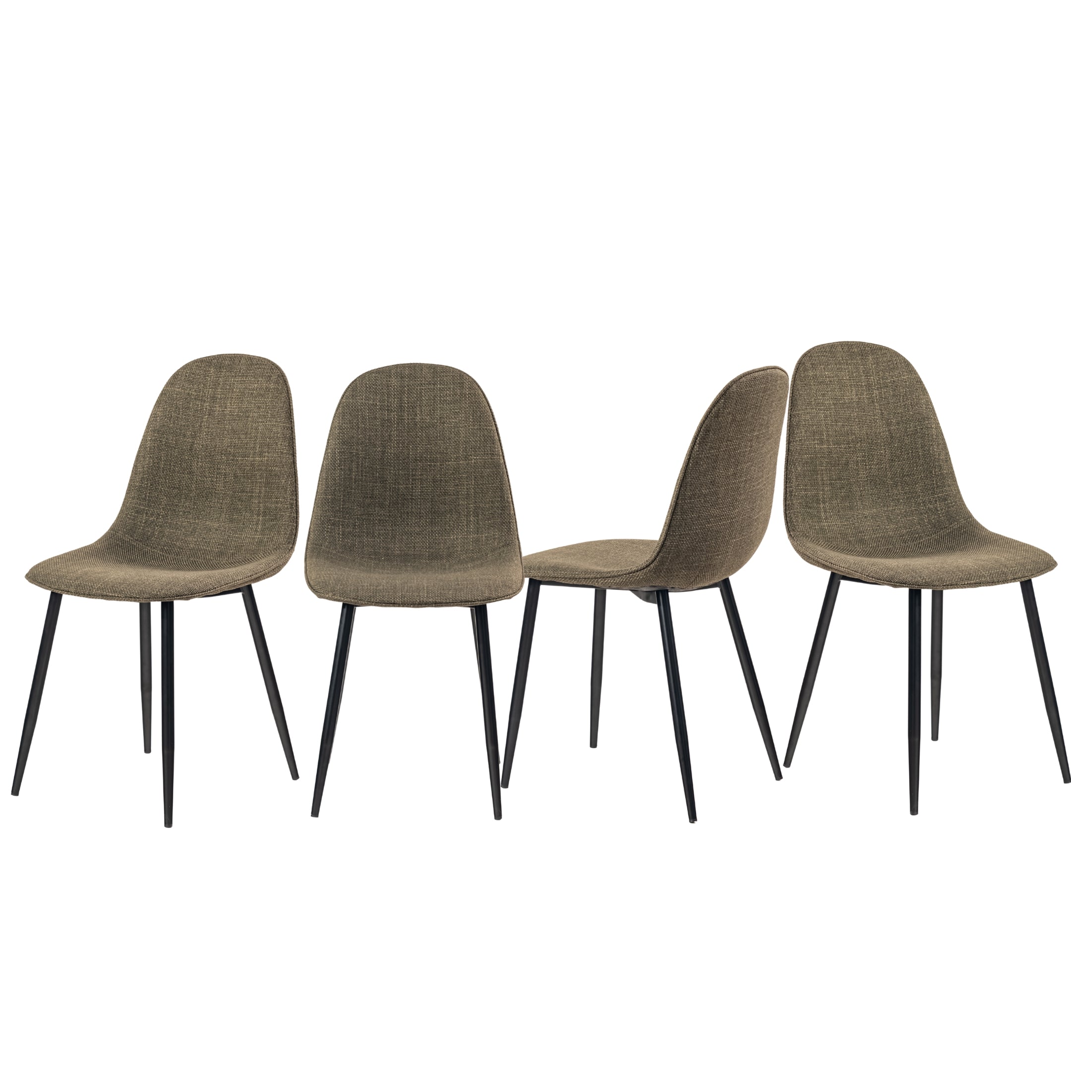 Charlton Tweed Fabric Scandinavian Dining Chair Set of 4