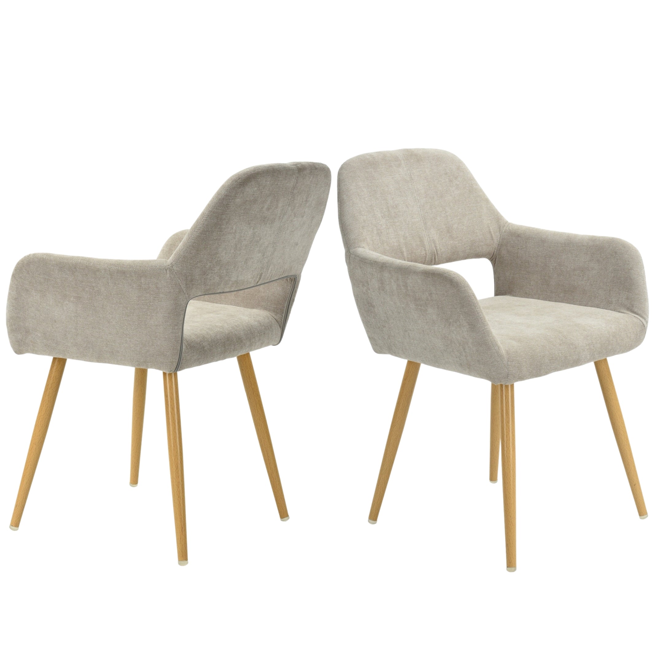 Cromwell Scandinavian Fabric Dining Chairs (Set of 2)