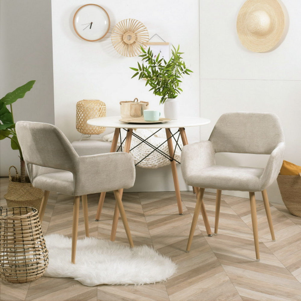 Cromwell Scandinavian Fabric Dining Chairs (Set of 2)