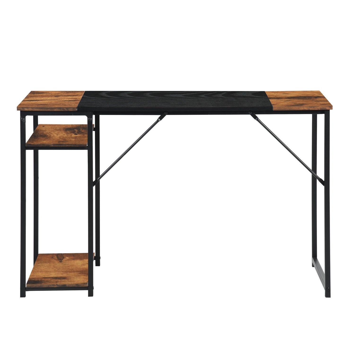 Dembe Wooden top Computer Desk with open shelves