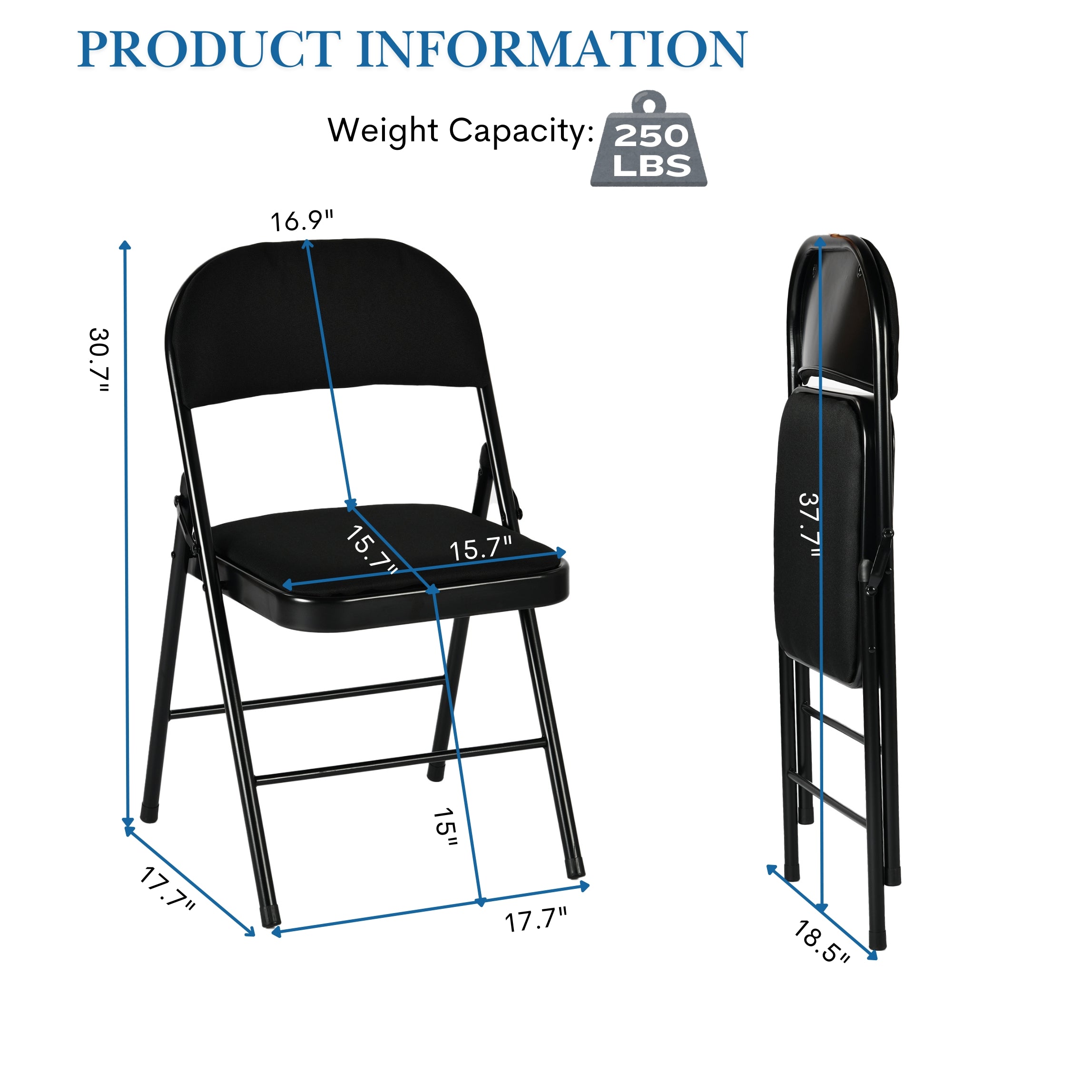 Fair Black metal Folding Chairs-HOMY CASA