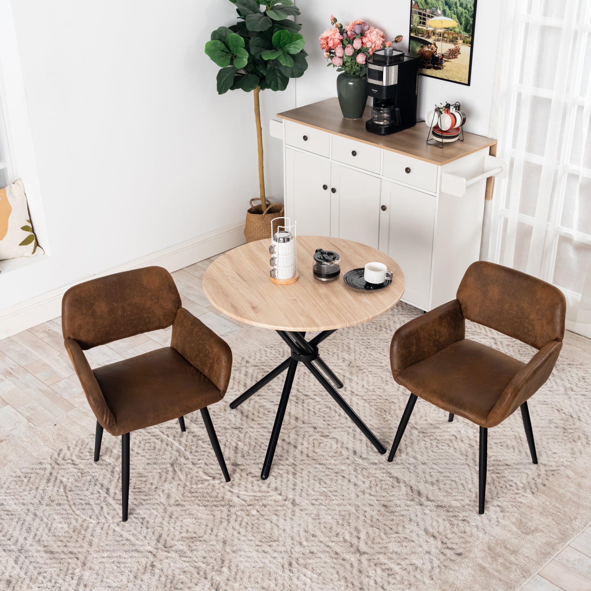 Fontana Modern 31.5" Wooden Round Dining Table