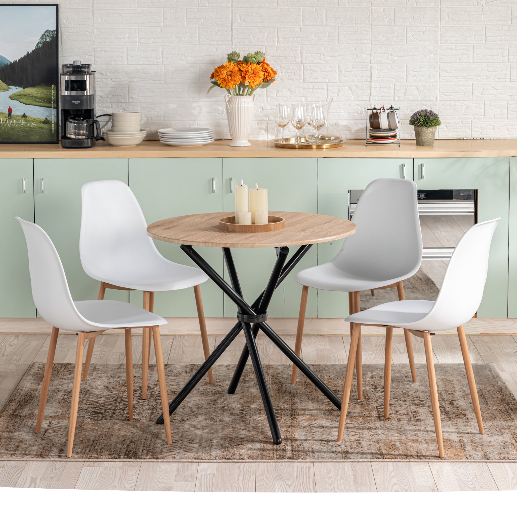 Fontana Modern 31.5" Wooden Round Dining Table