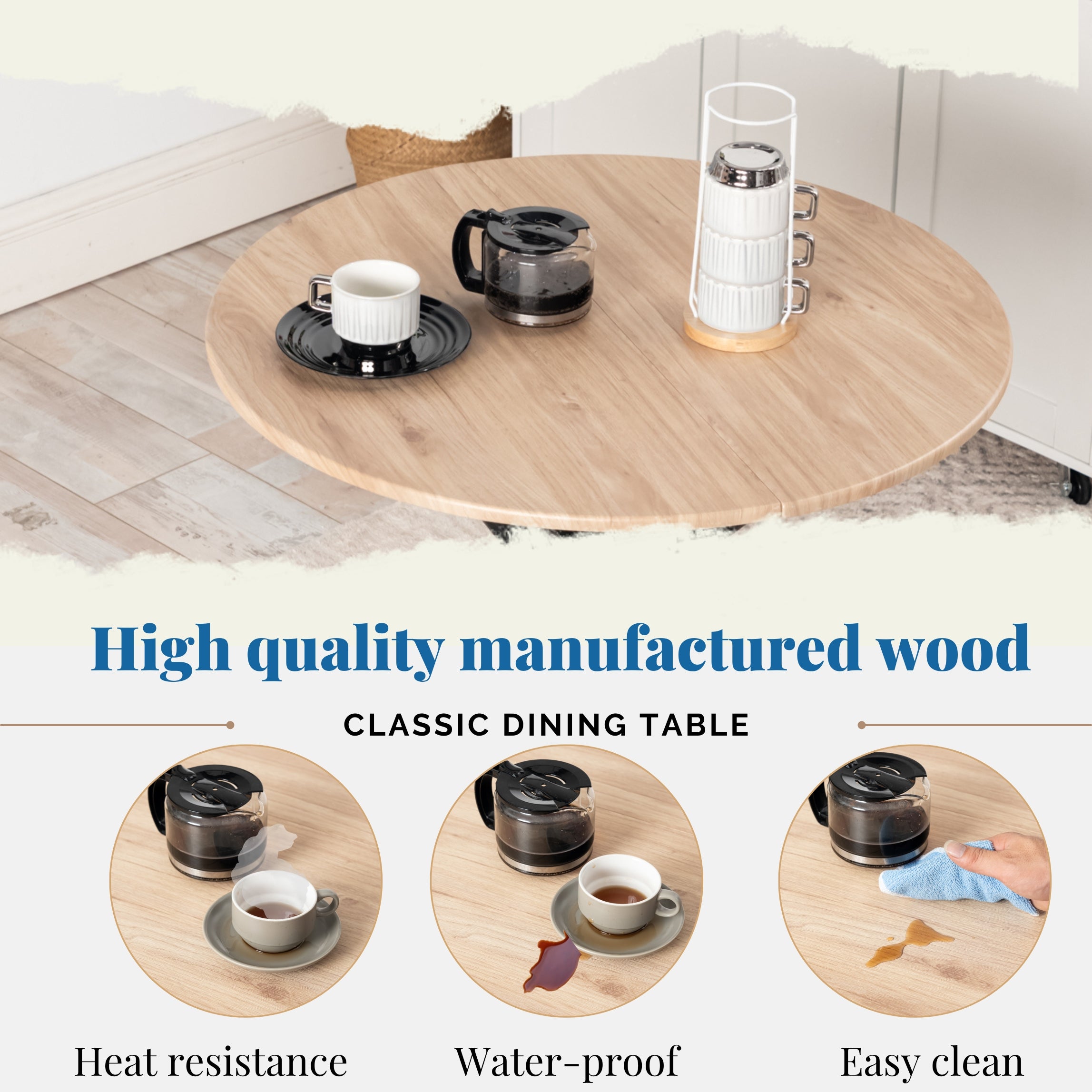 Fontana Modern 31.5" Wooden Round Dining Table