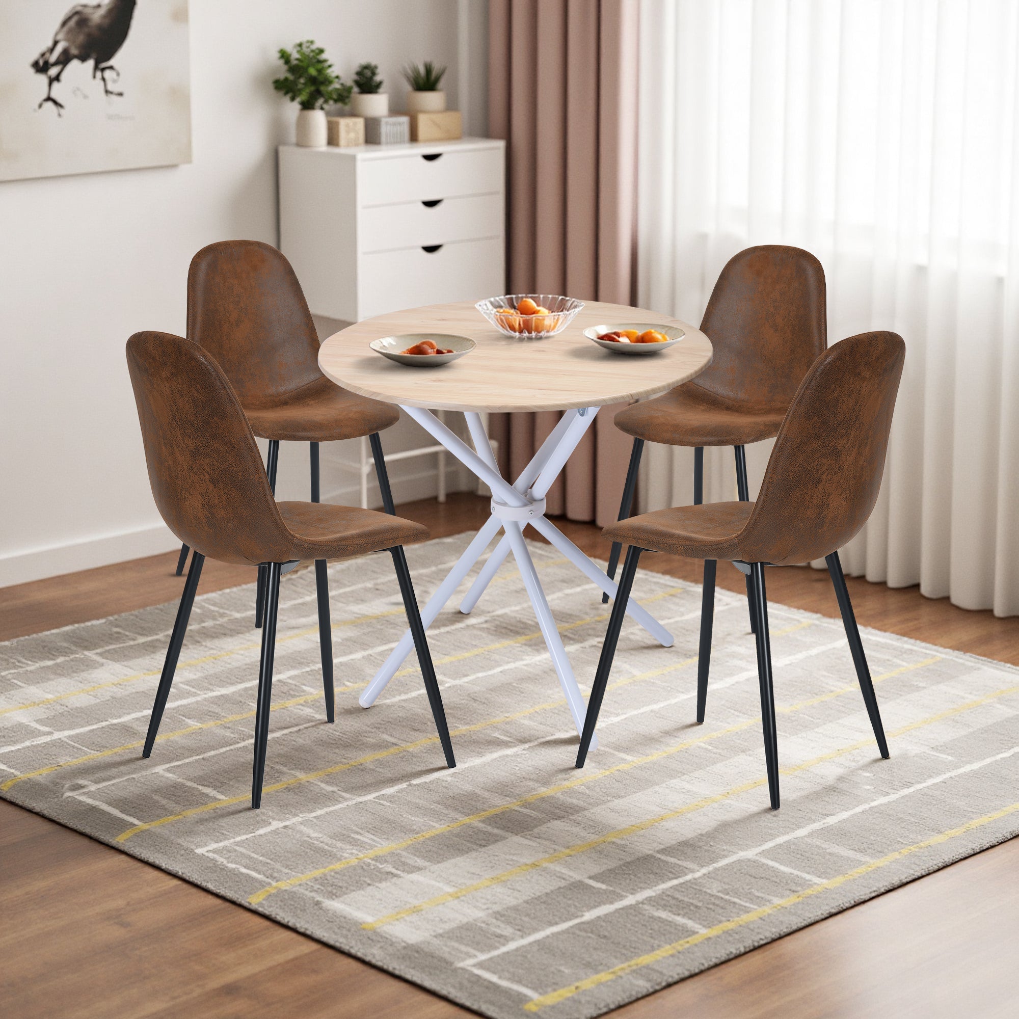 Fontana Modern 31.5" Wooden Round Dining Table