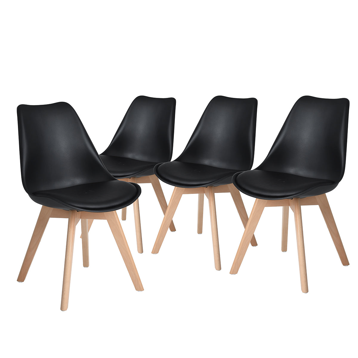HomyCasa Set of 4 Ergonomic Backrest Upholstered Dining Chair FRANKFURT - HomyCasa