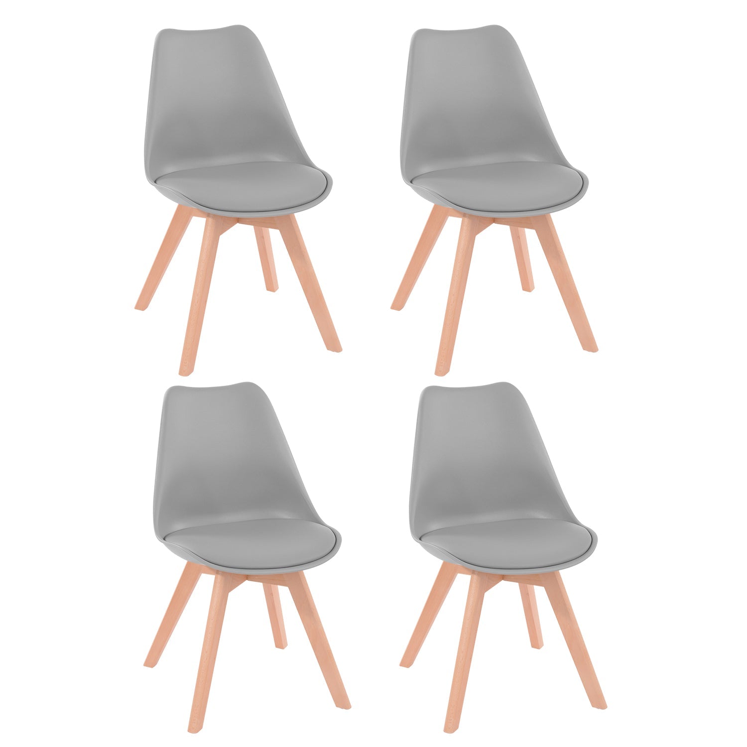 HomyCasa Set of 4 Ergonomic Backrest Upholstered Dining Chair FRANKFURT - HomyCasa