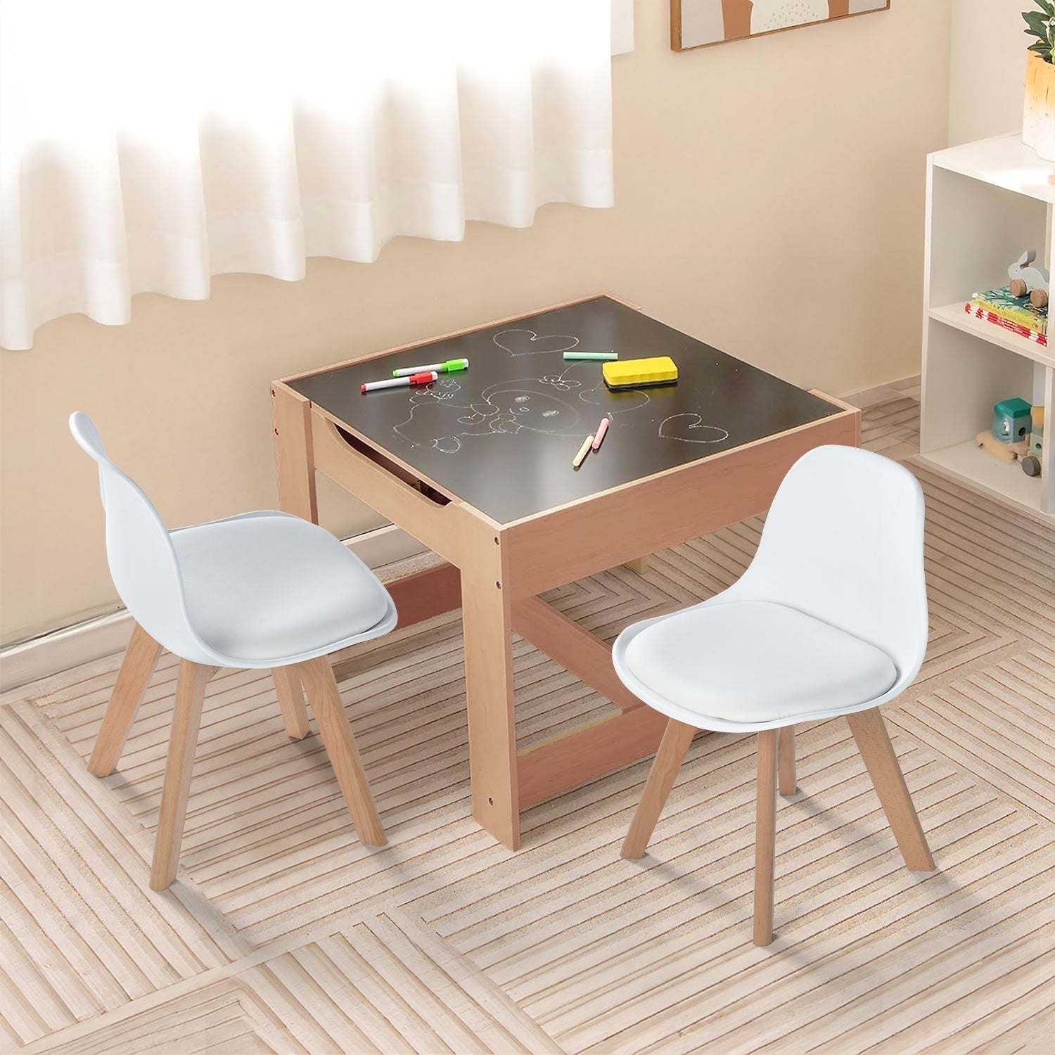 Frankfurt wooden leg Plastic seat Toddler Chair
