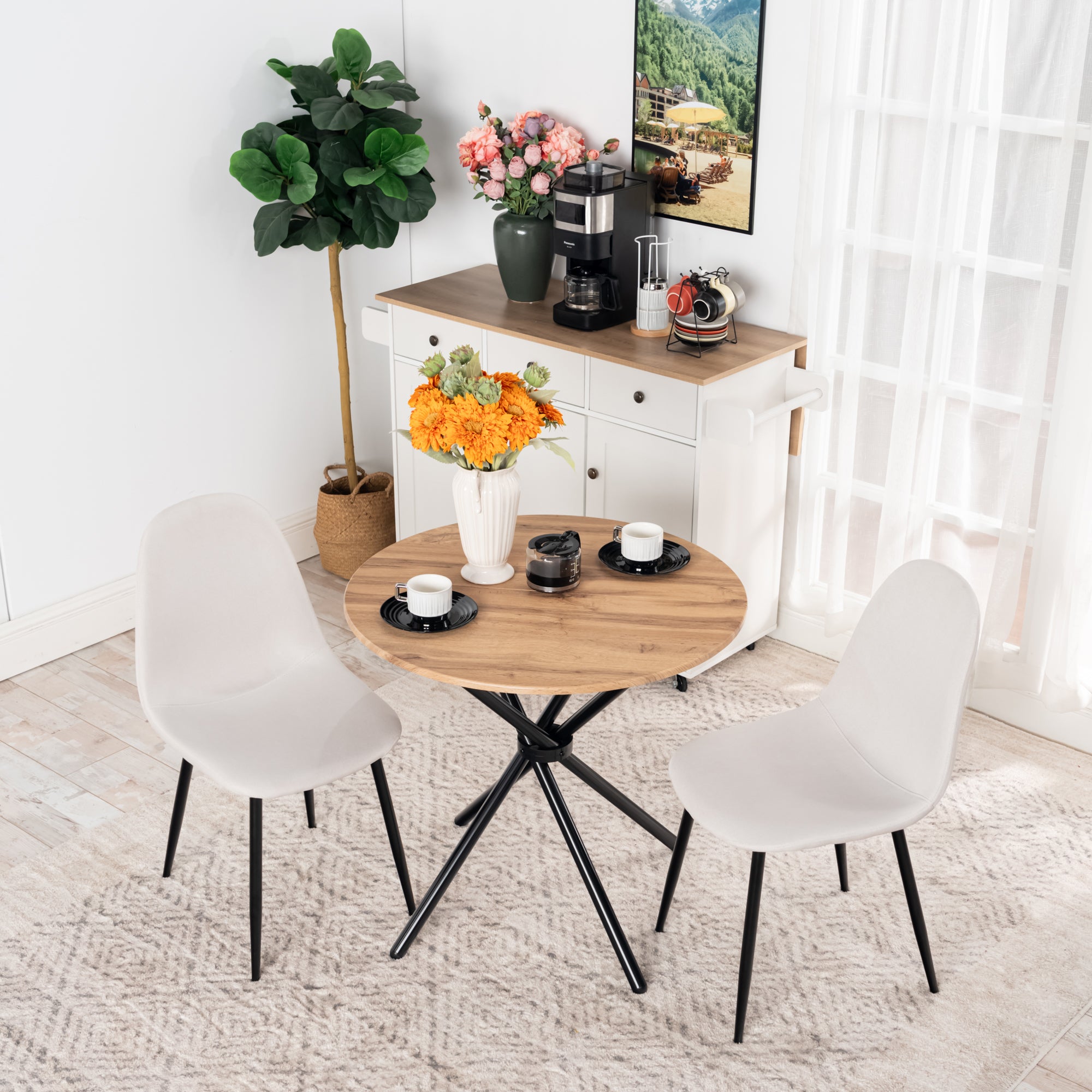 Fontana Modern 31.5" Wooden Round Dining Table