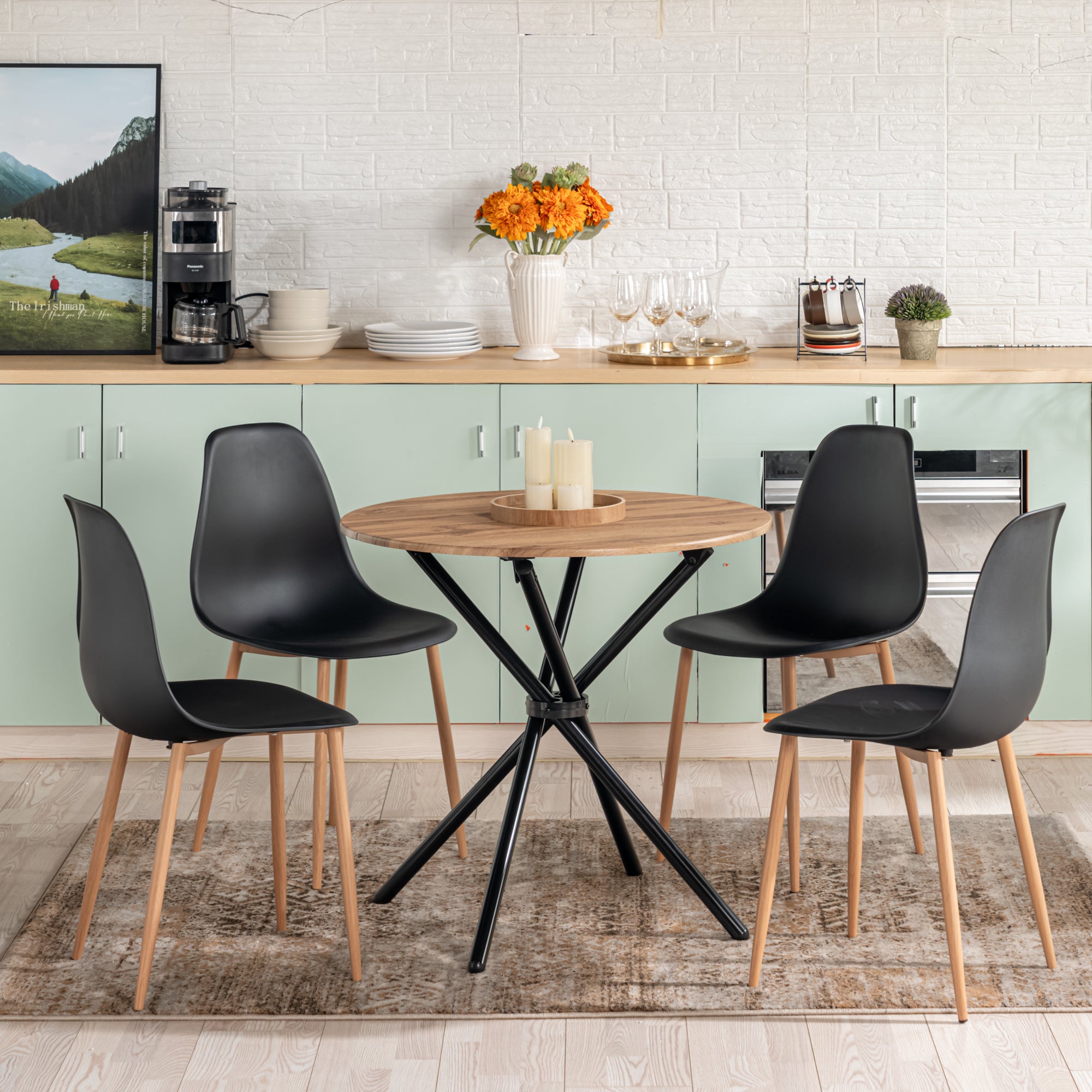 Fontana Modern 31.5" Wooden Round Dining Table
