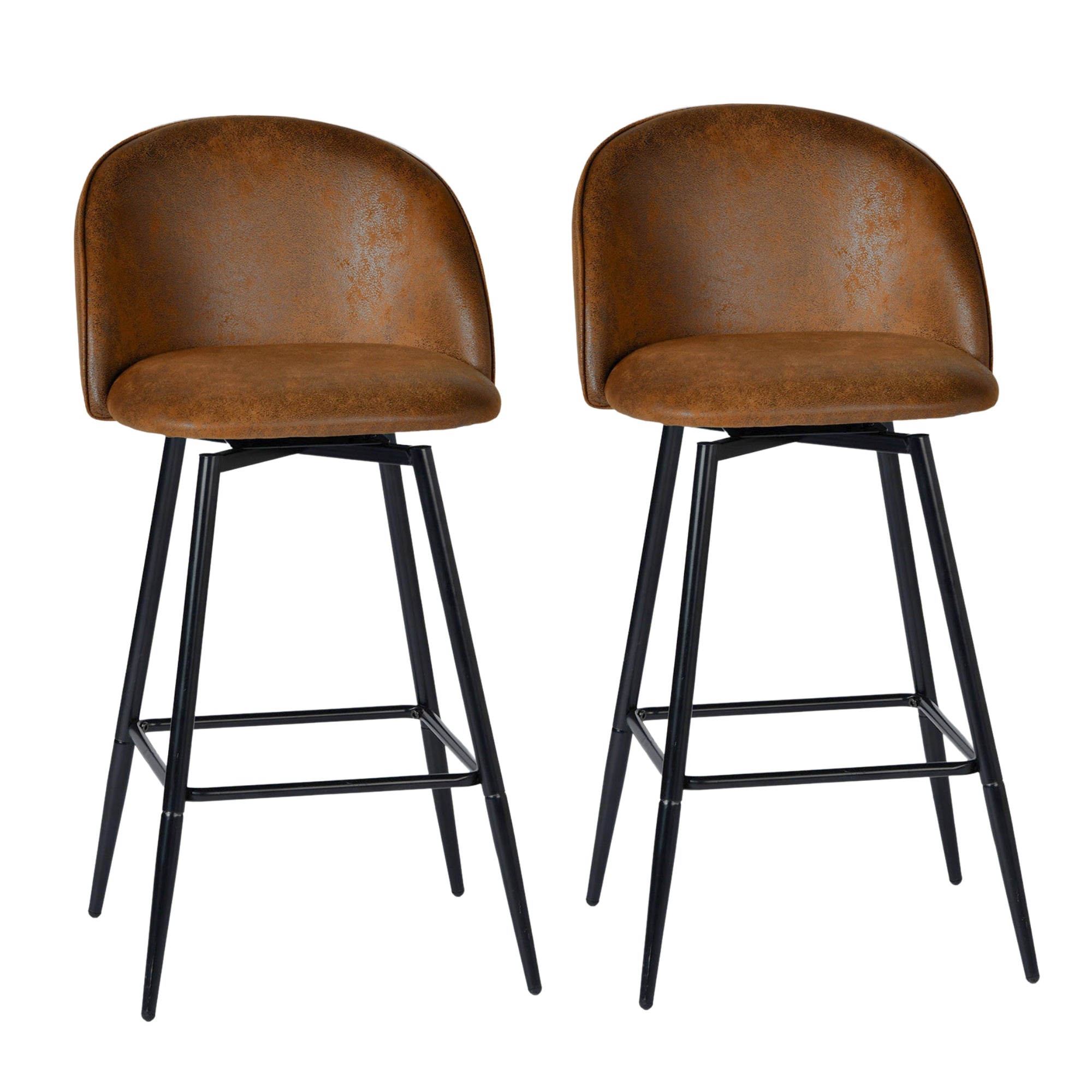 HASEEB 26" Swivel Counter Height Bar Stools Set of 2