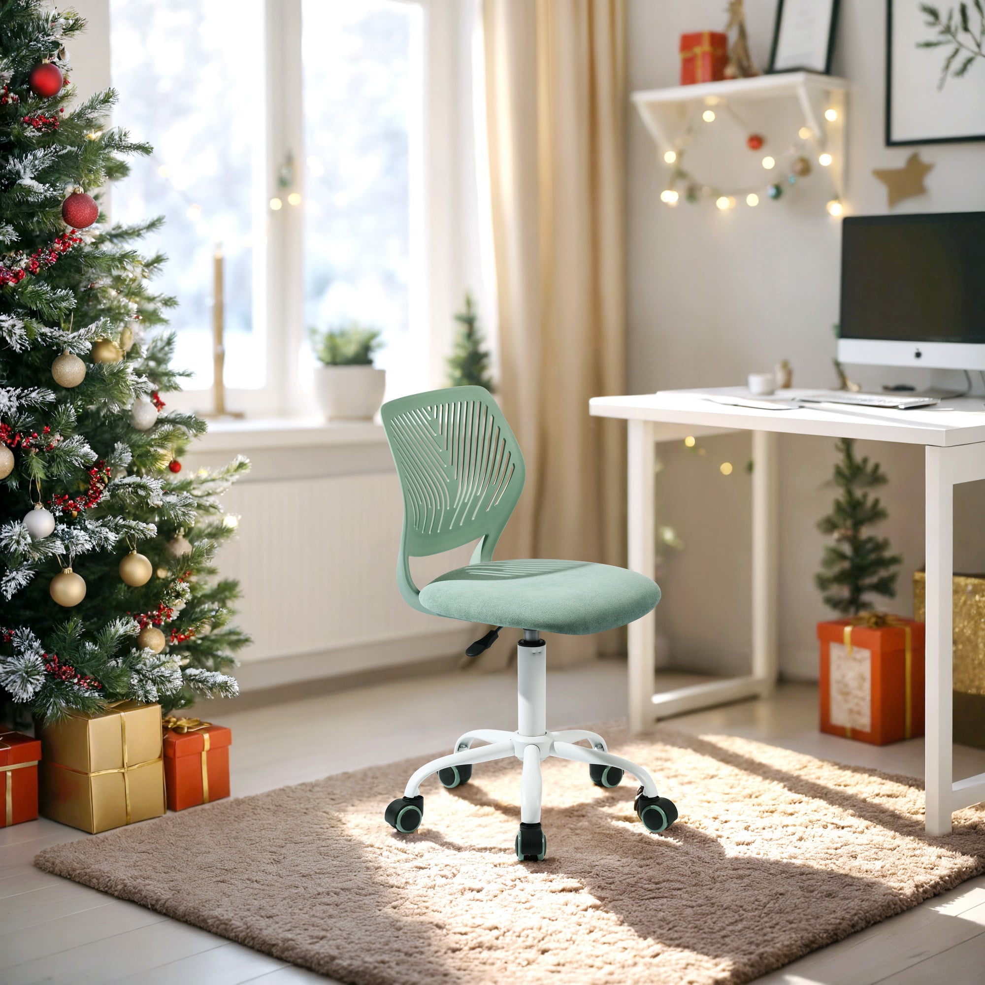 Carnation Fabric Study Chair - Morandi Colors, Ergonomic Design