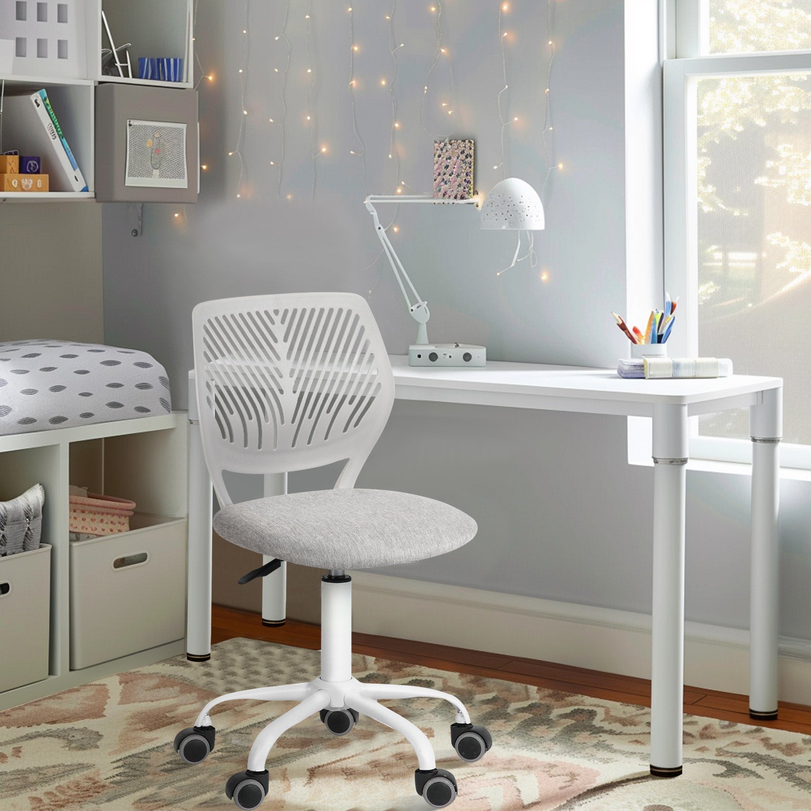 Carnation Fabric Study Chair - Morandi Colors, Ergonomic Design
