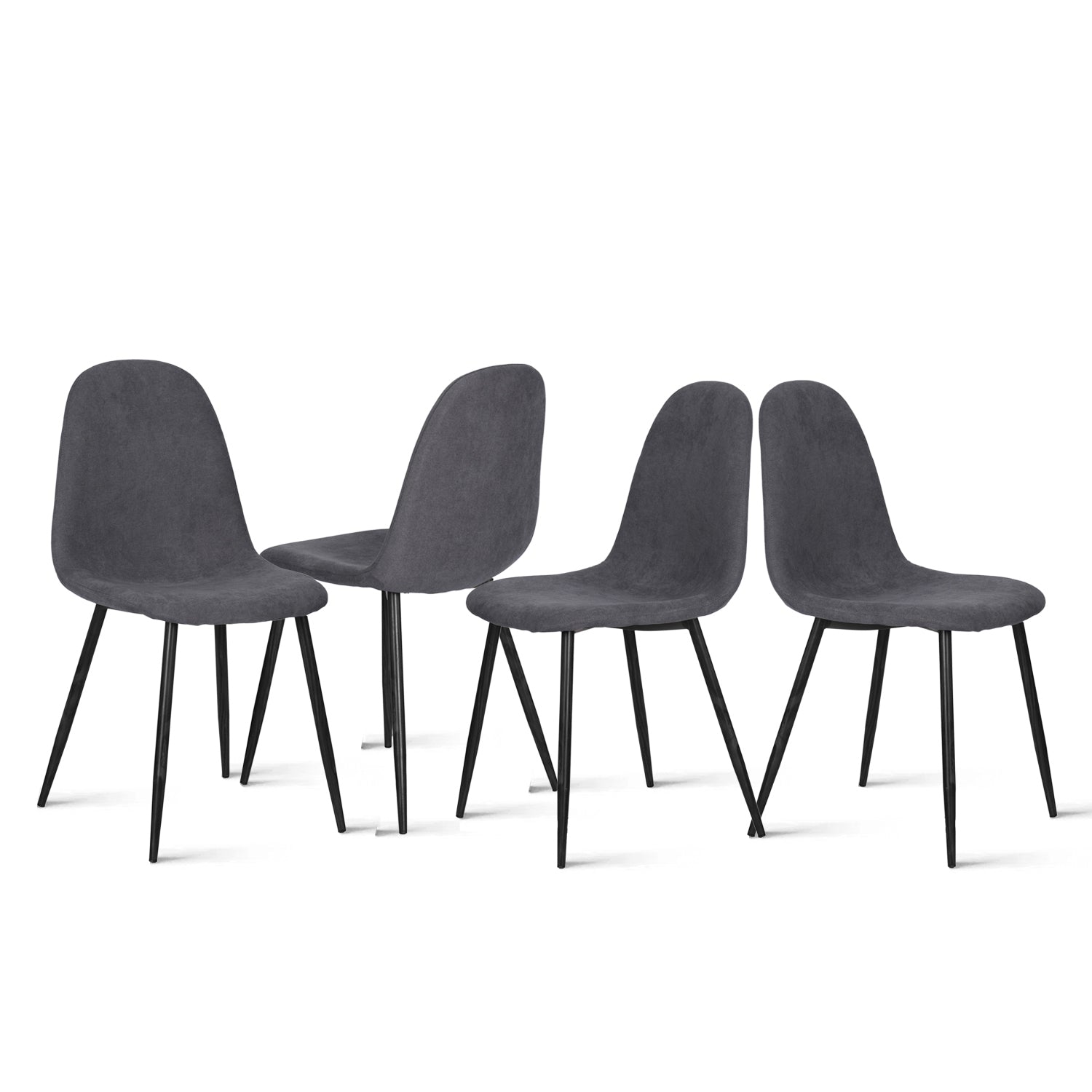Fontana 5 Piece Brown Dining Table Set with 4 Charlton Upholstered Chairs