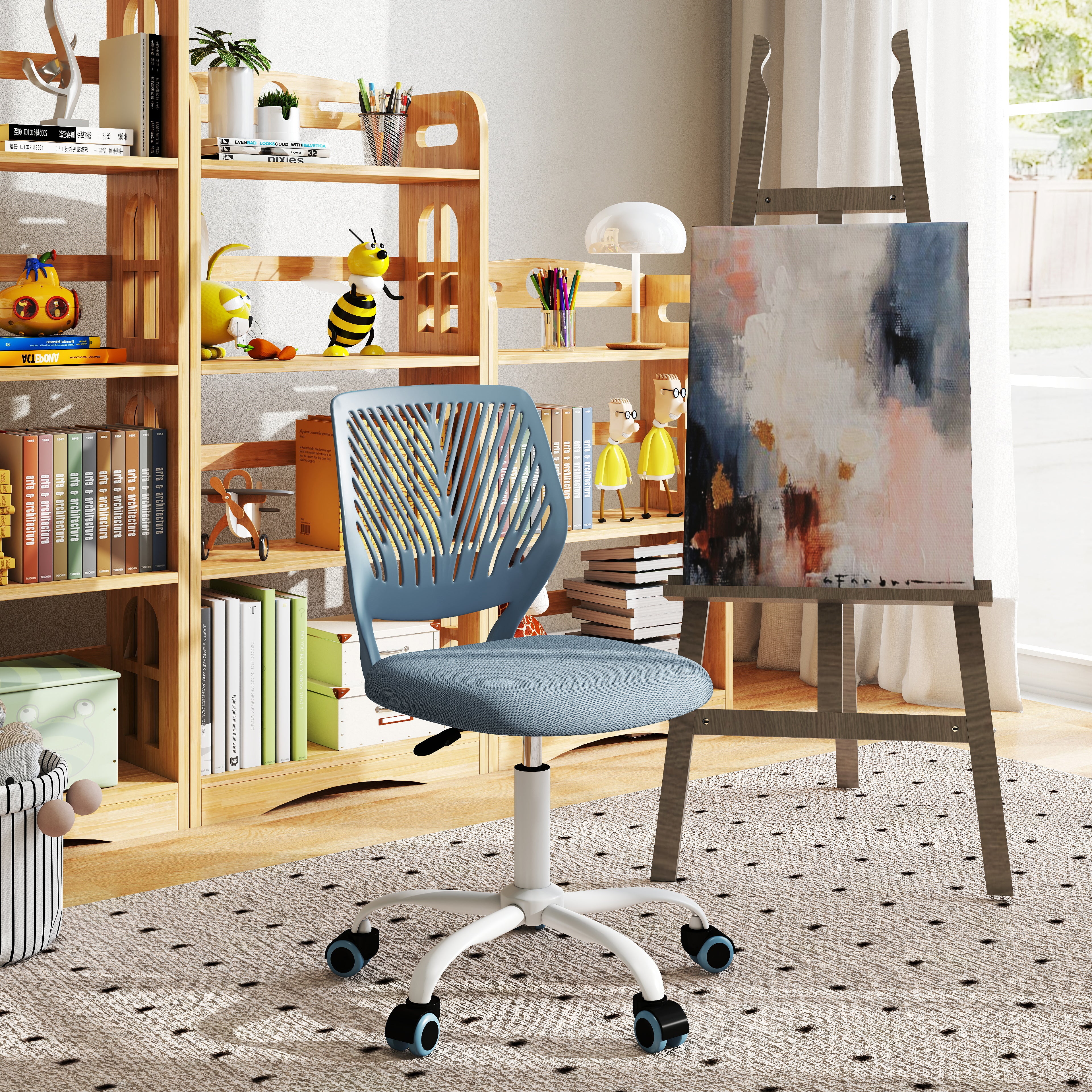 Carnation Fabric Study Chair - Morandi Colors, Ergonomic Design