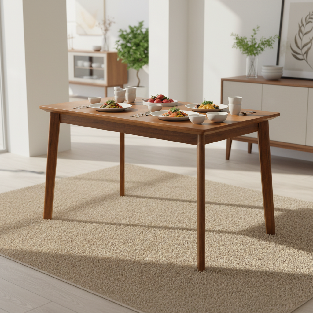 Seine Rubber Wood Modern 47" Dining Table