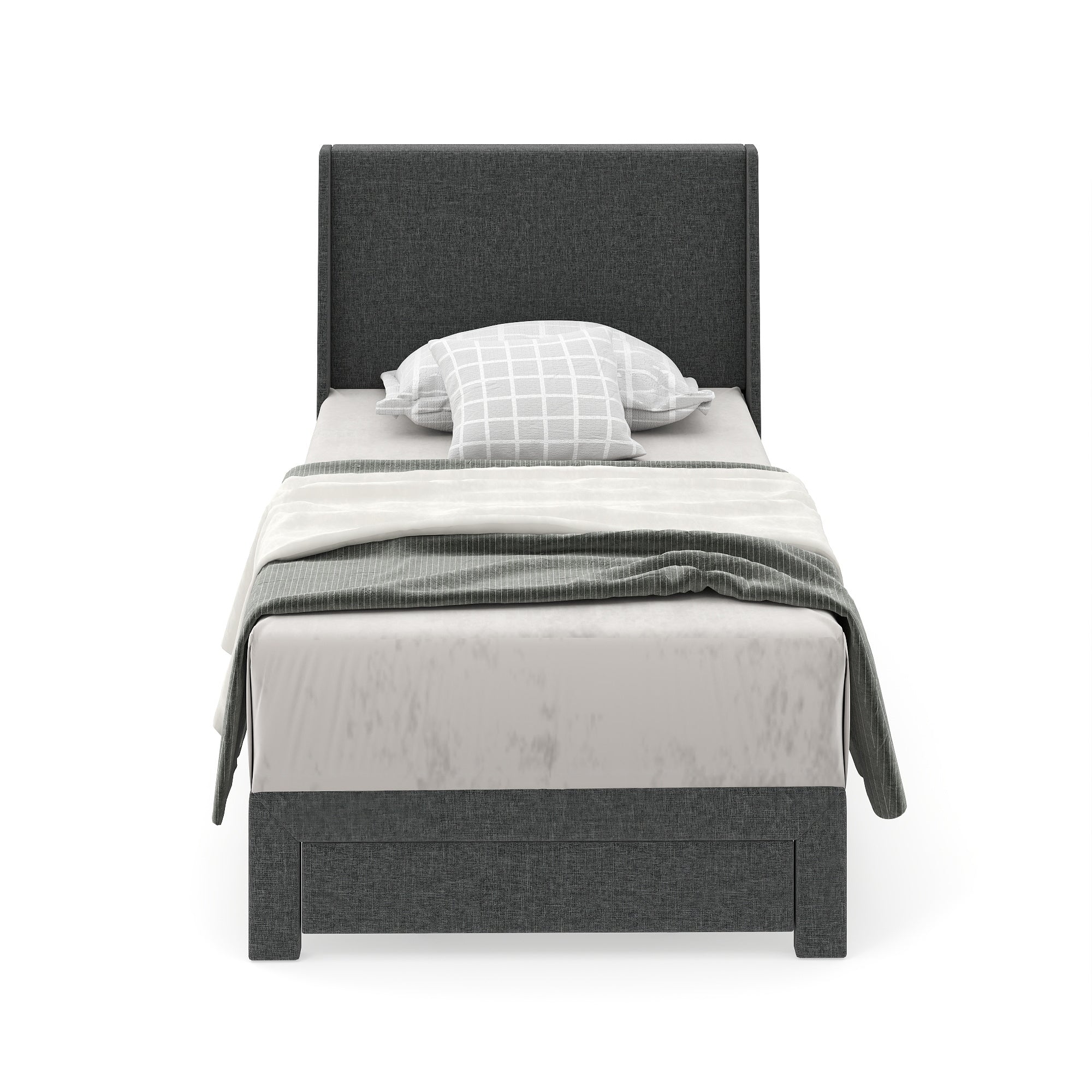 SUMMIT Upholstered Platform Bed with Wingback Headboard