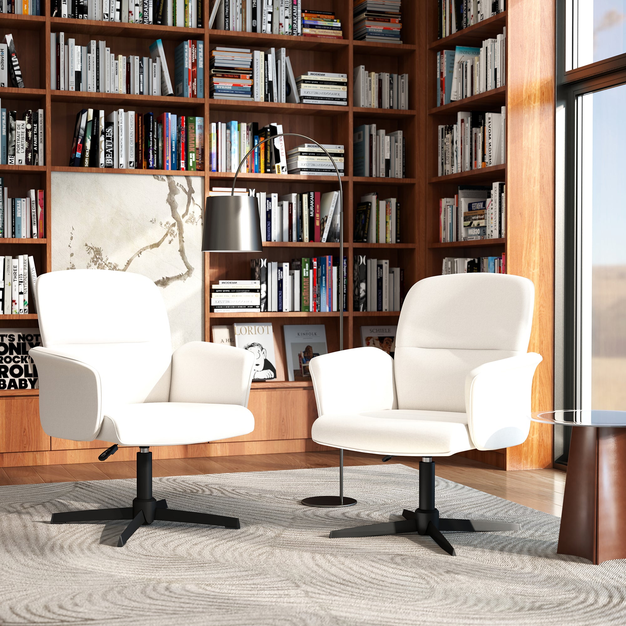 Thomasina Adjustable Office Chair in Beige