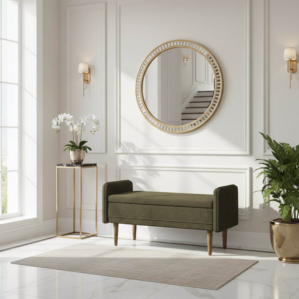 Napa Teddy Fabric Ottoman Storage Bench