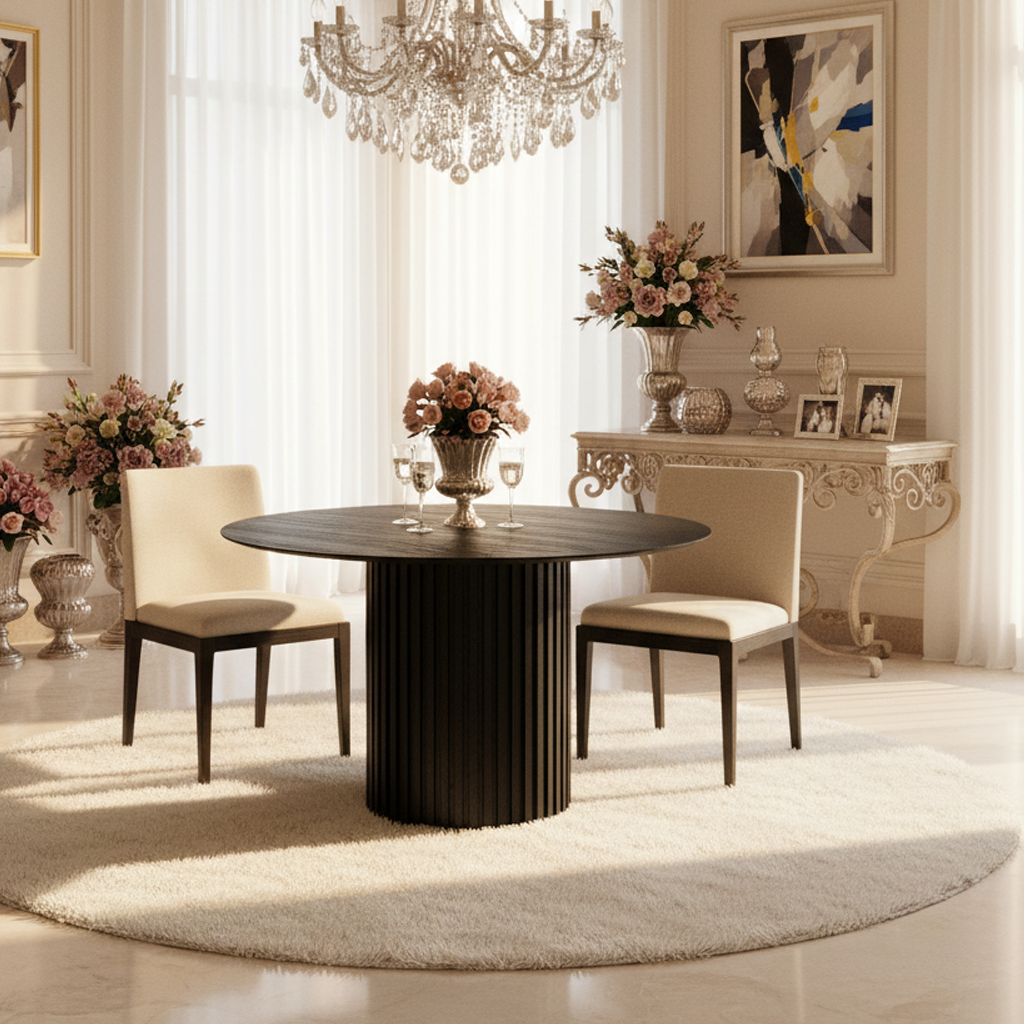 Lucerne 47" Wood Round Dining Table