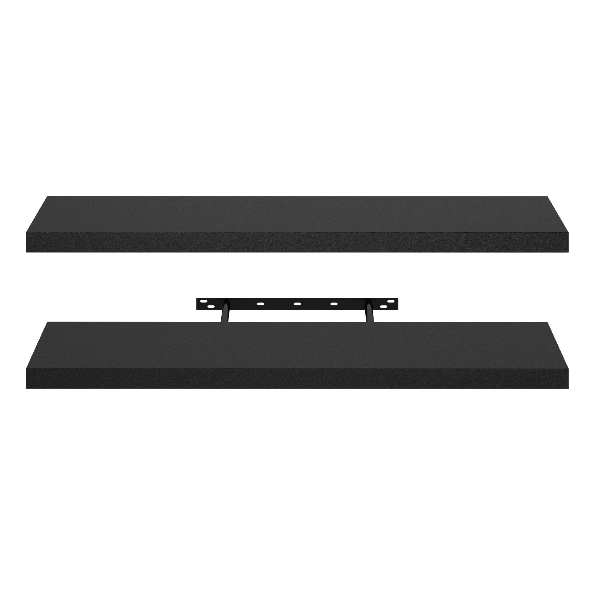 KARI Floating Shelves Set of 2, 31.5 x 9.2 in, Black Wall Shelves with Hidden Brackets for Living Room Bathroom Bedroom