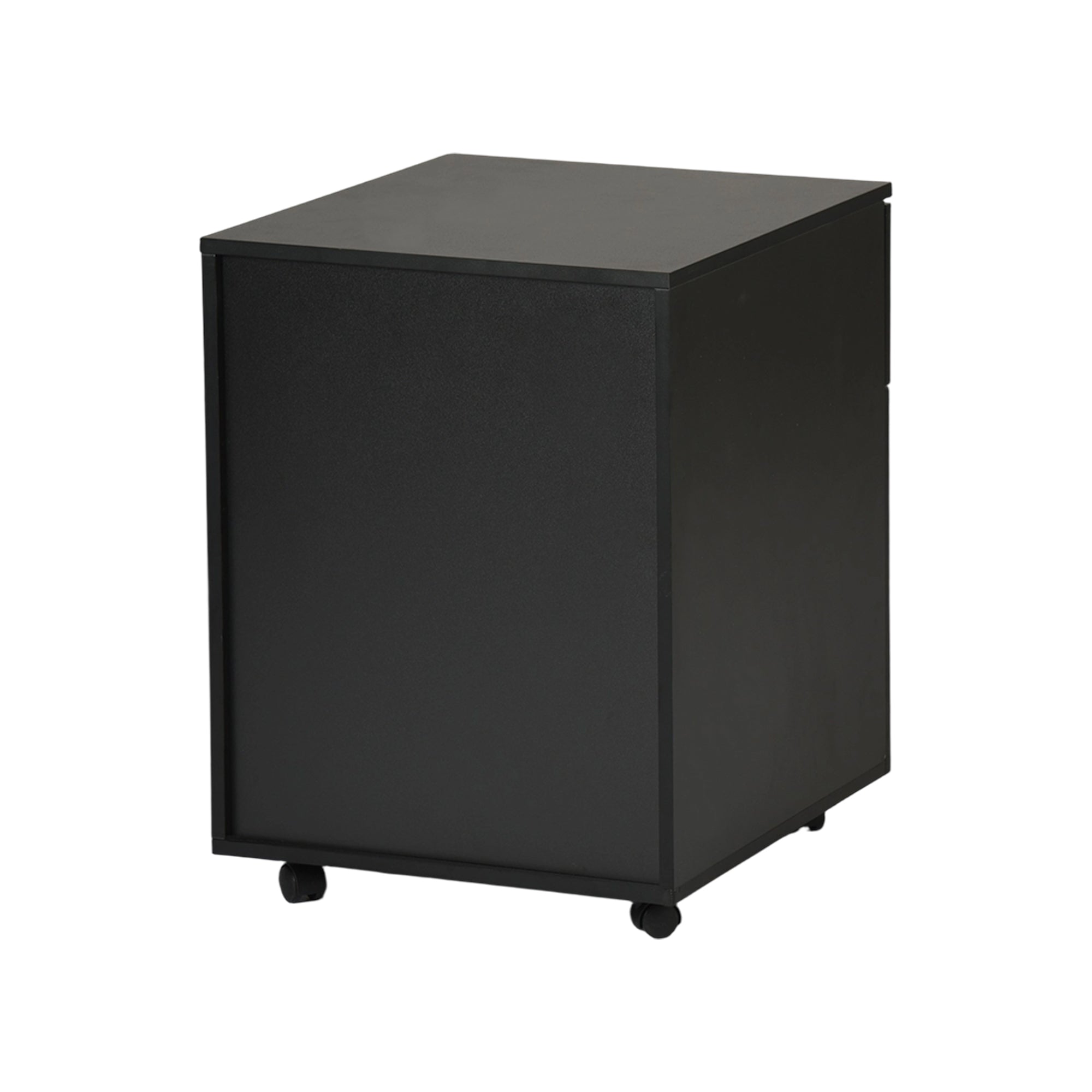 KASSADIN 2 Drawer Mobile File Cabinet, Locking Metal Filing Cabinet on Wheels for Home Office, Black Pedestal with Keys