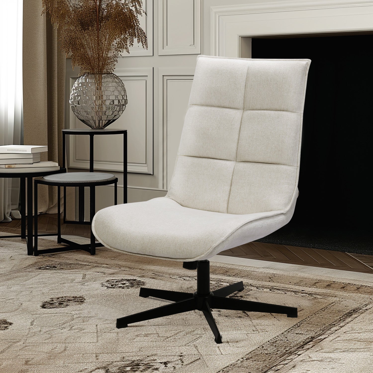 Lucks Swivel Lounge Chair with Fabric Upholstery, For Home or Office