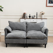 Belmont 2 Seaters Modern Fabric U Shaped Convertible Sofa With Storage